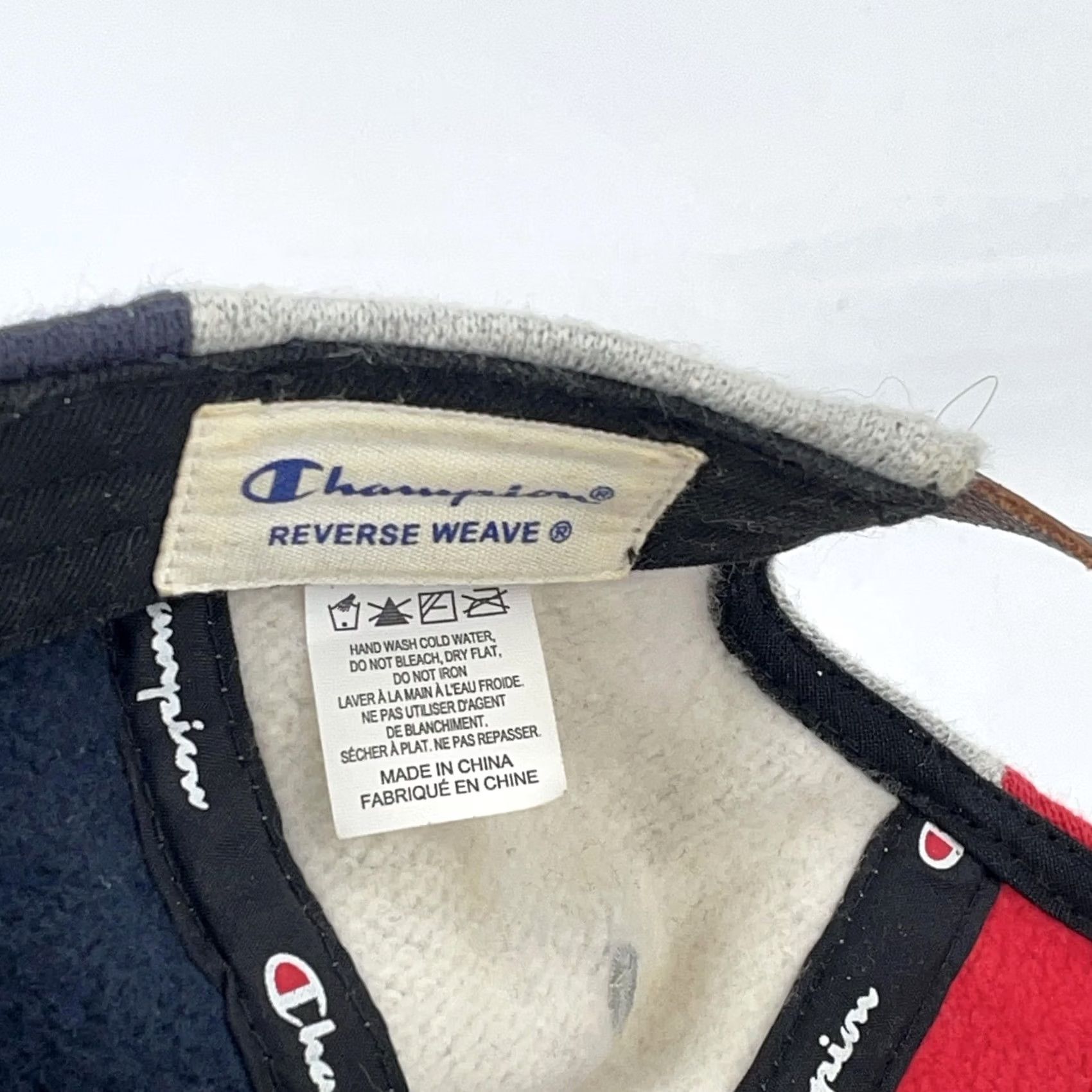 Champion Champion Hat Cap Strap Back Red Navy Colorblock Embroidered Mens Size ONE SIZE - 7 Thumbnail