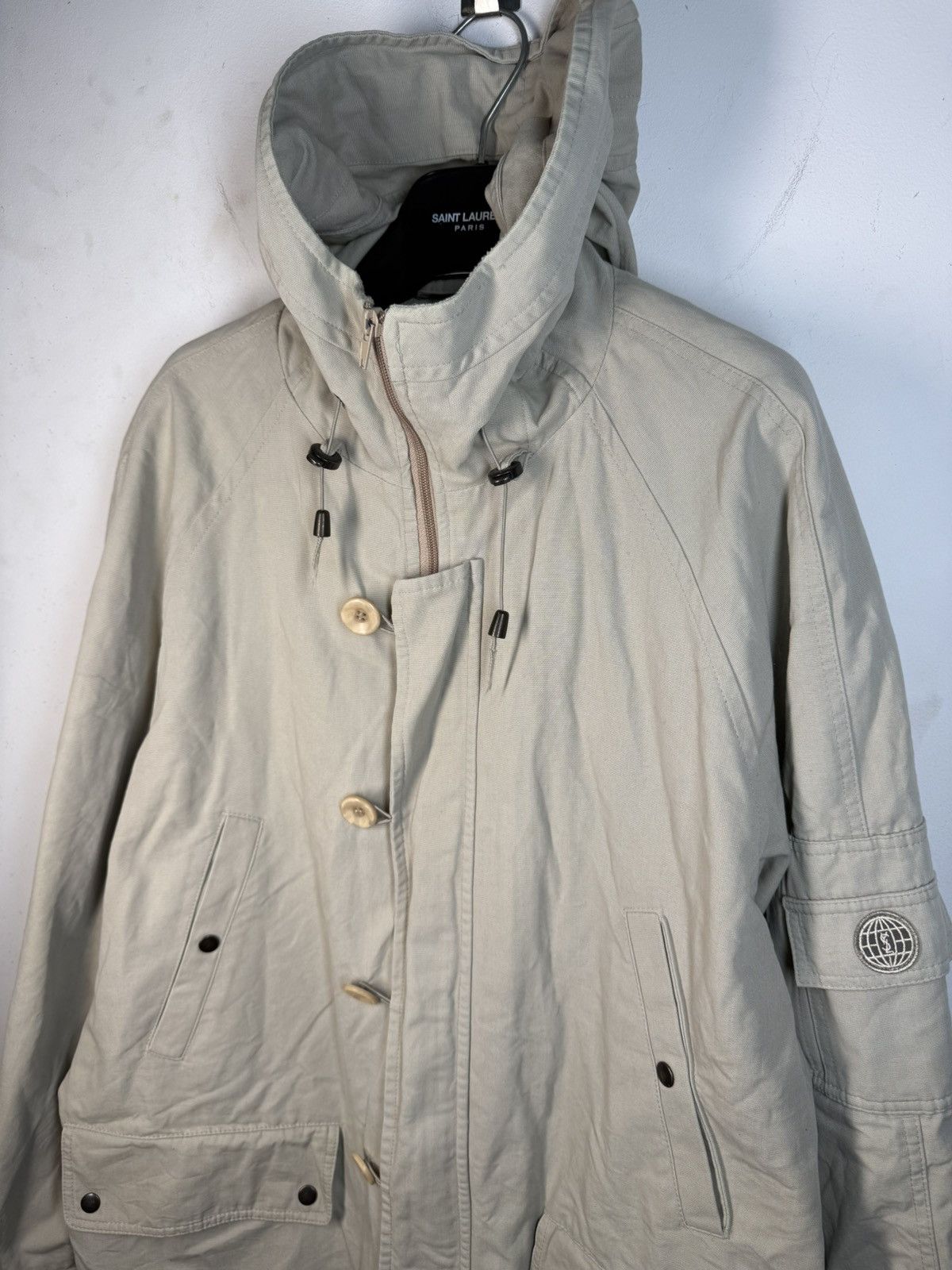 Yves Saint Laurent Beige YSL Jacket Parka Autumn Hooded Size US L / EU 52-54 / 3 - 2 Thumbnail