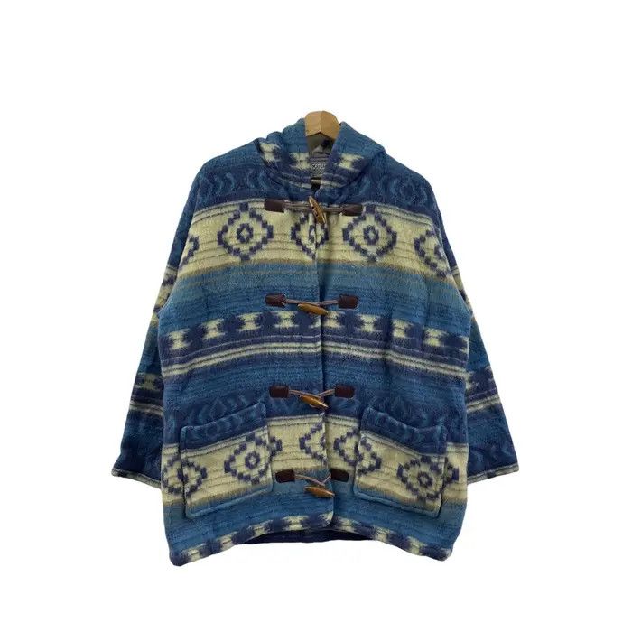 Vintage Vtg 90’ AZTEC NAVAJO ART All Over Print Duffle Coat Jacket Size US M / EU 48-50 / 2 - 1 Thumbnail