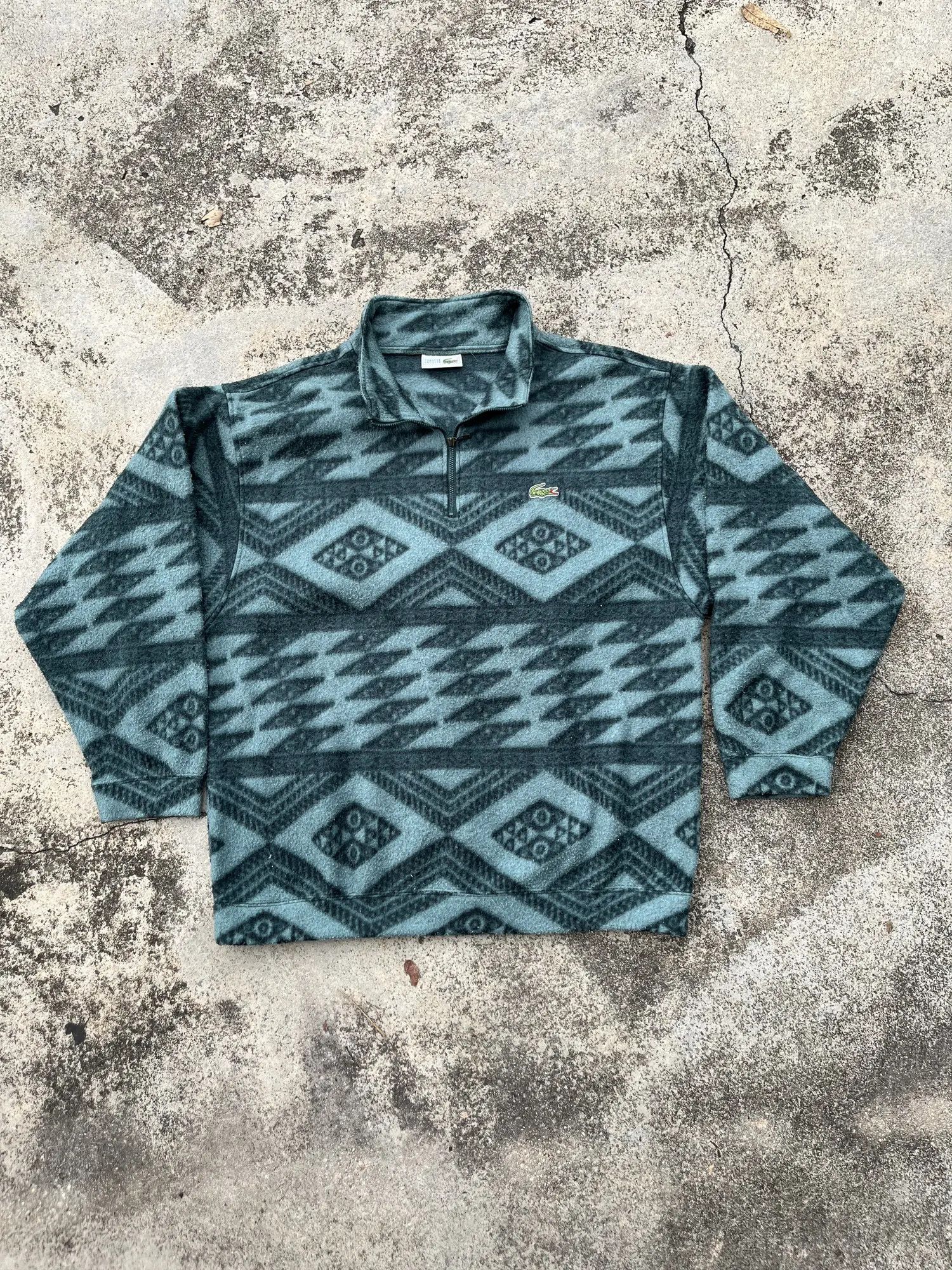 Lacoste Vintage Lacoste Aztec Fleece Half Zipper Jacket Size US XL / EU 56 / 4 - 1 Thumbnail