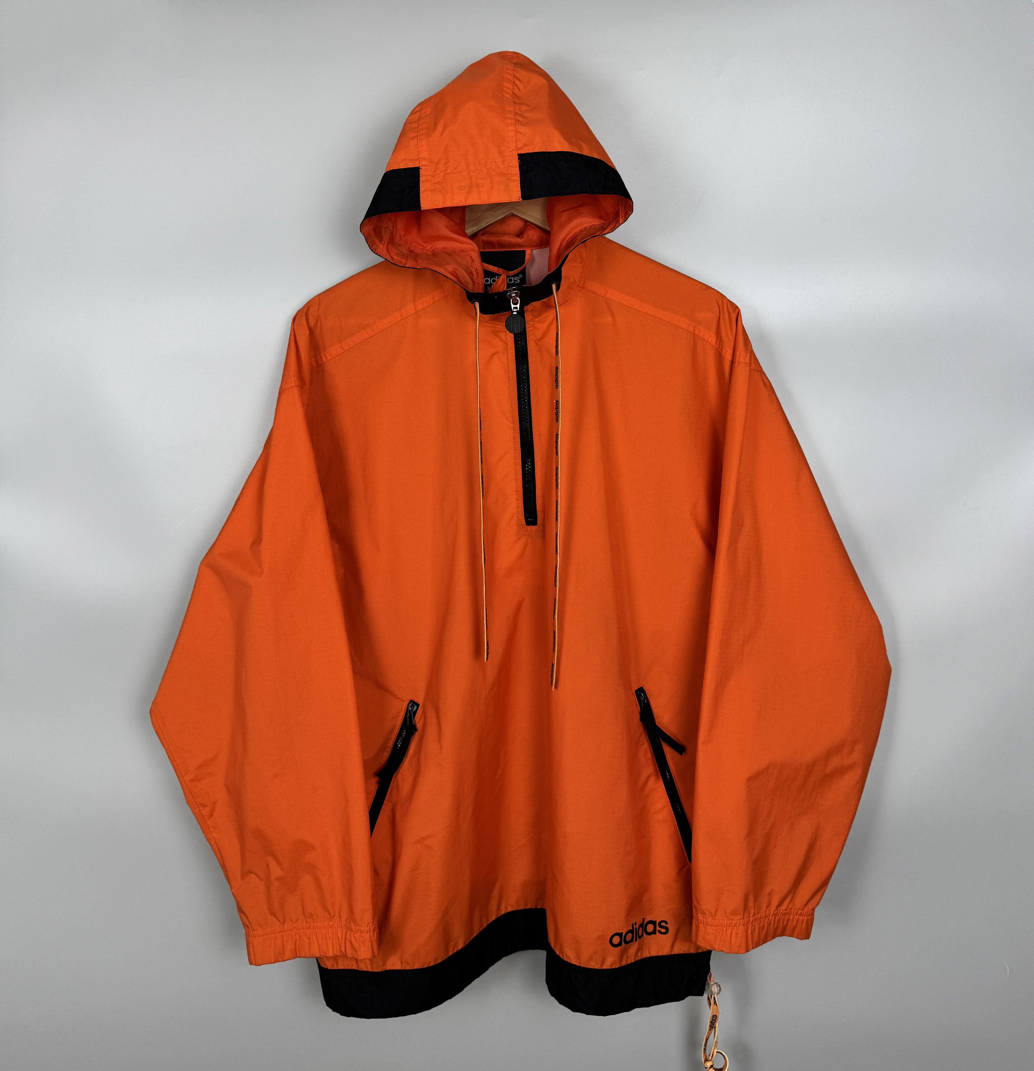 Adidas Vintage ADIDAS Orange Anorak Big Logo Light Jacket Size US S / EU 44-46 / 1 - 1 Thumbnail