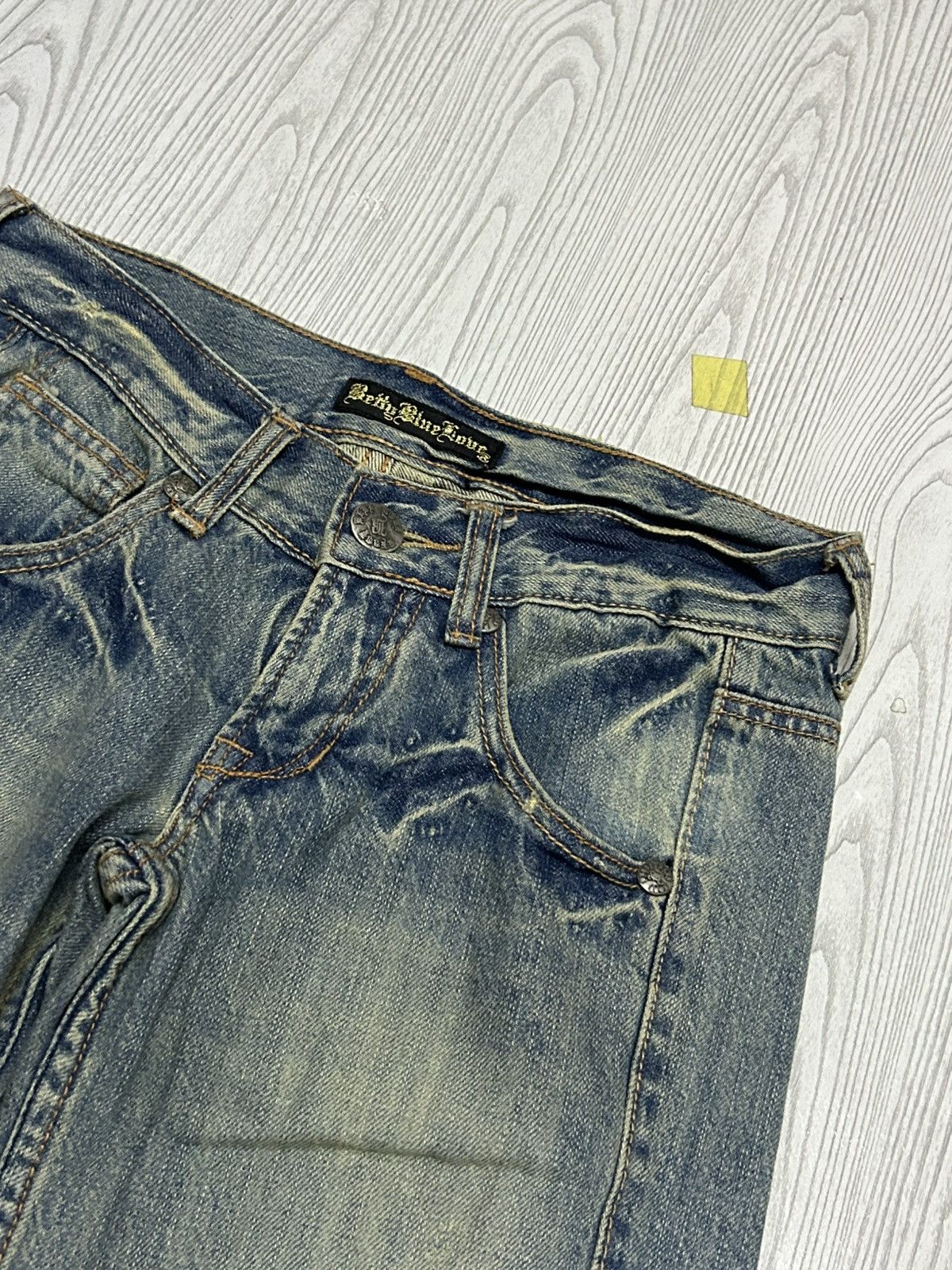 Le Grande Bleu (L.G.B.) Betty Blue Love Denim Fade Washed Patina Heavy Stacked Hem Size US 30 / EU 46 - 10 Thumbnail