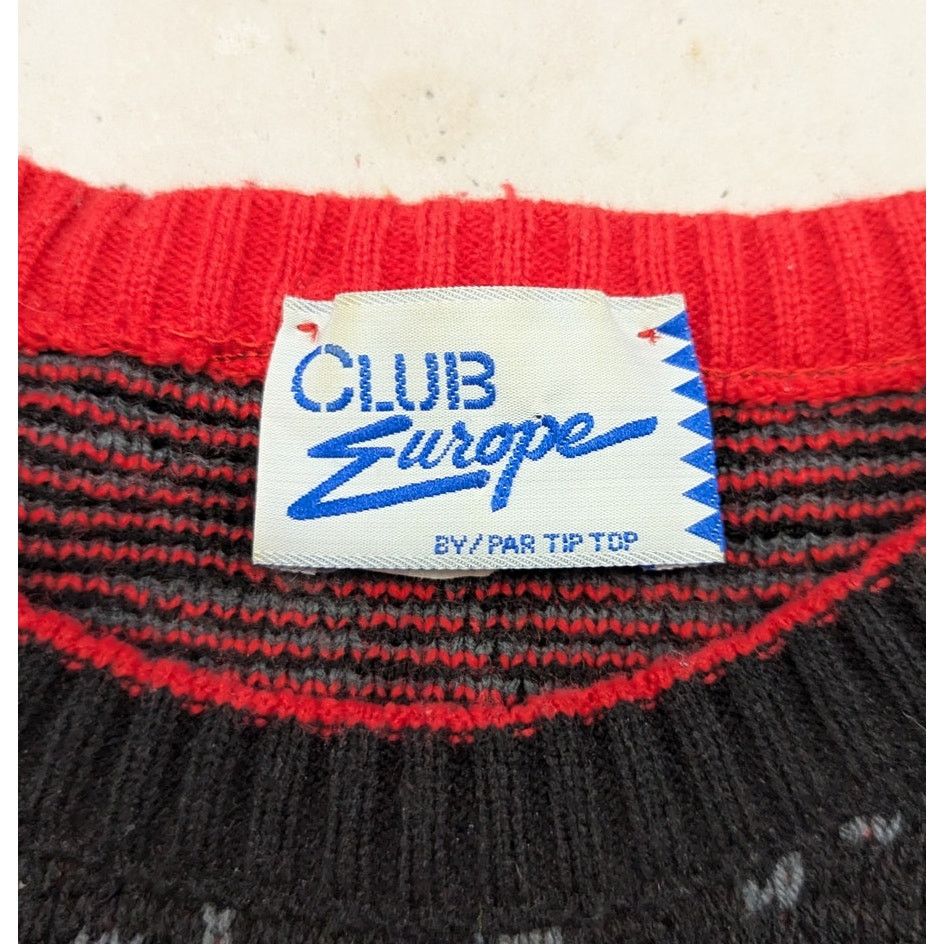 Vintage Vintage 90s Club Europe Skiing Club Europe Black & Red Knit Size US M / EU 48-50 / 2 - 3 Thumbnail