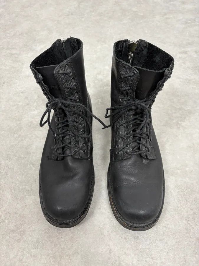 Diesel Diesel Black Multilaced Combat Leather Boots Size US 8 / EU 41 - 2 Thumbnail