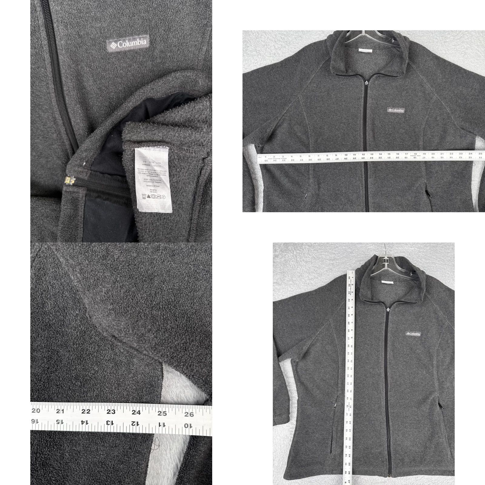 Vintage Columbia Jacket Womens 2X Gray Fleece Full Zip Outdoor Pockets Mock Neck Logo Size XXL / US 16-18 / IT 52-54 - 8 Thumbnail