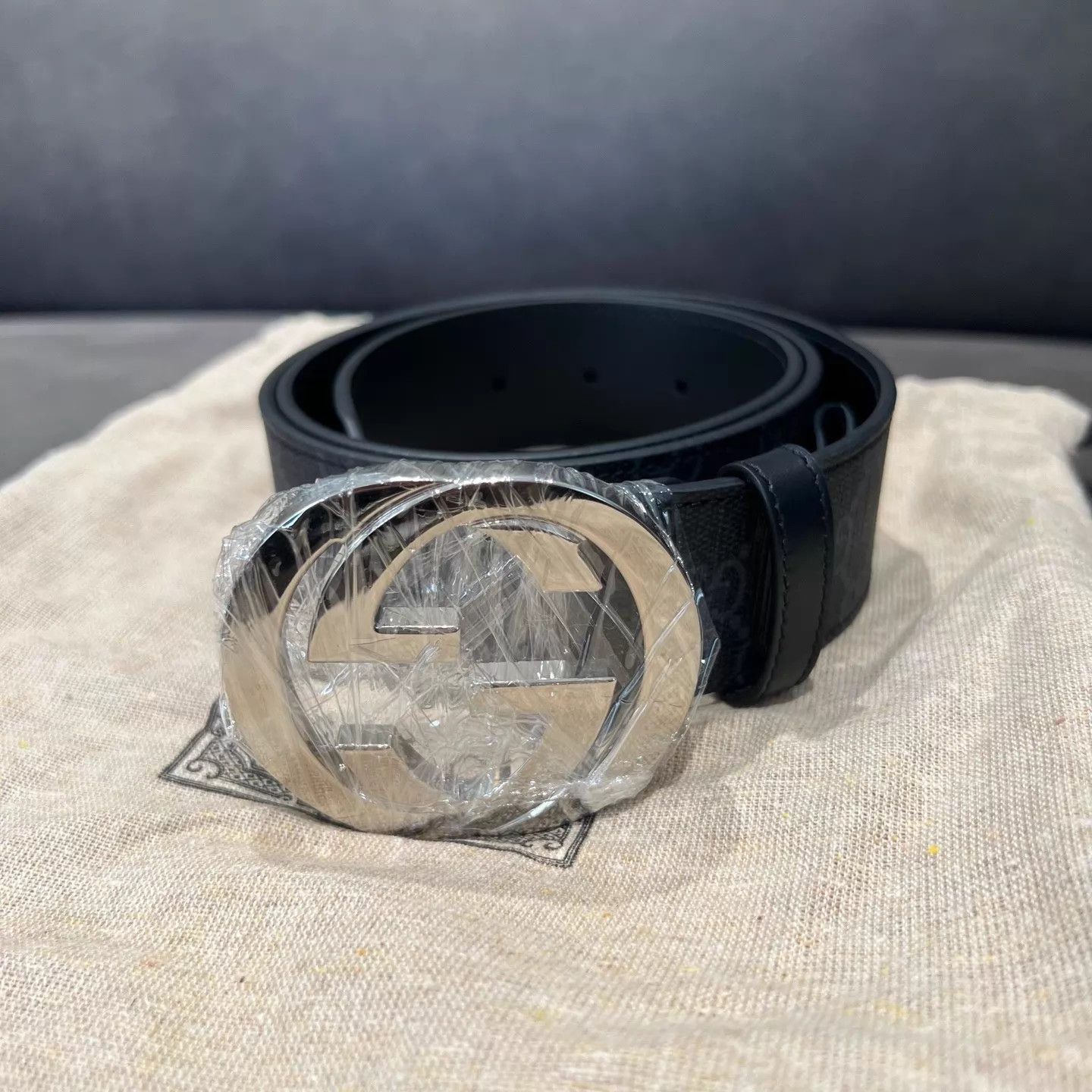 Gucci GUCCI Double G Buckle All-Over Logo Belt 90cm Size ONE SIZE - 1 Thumbnail