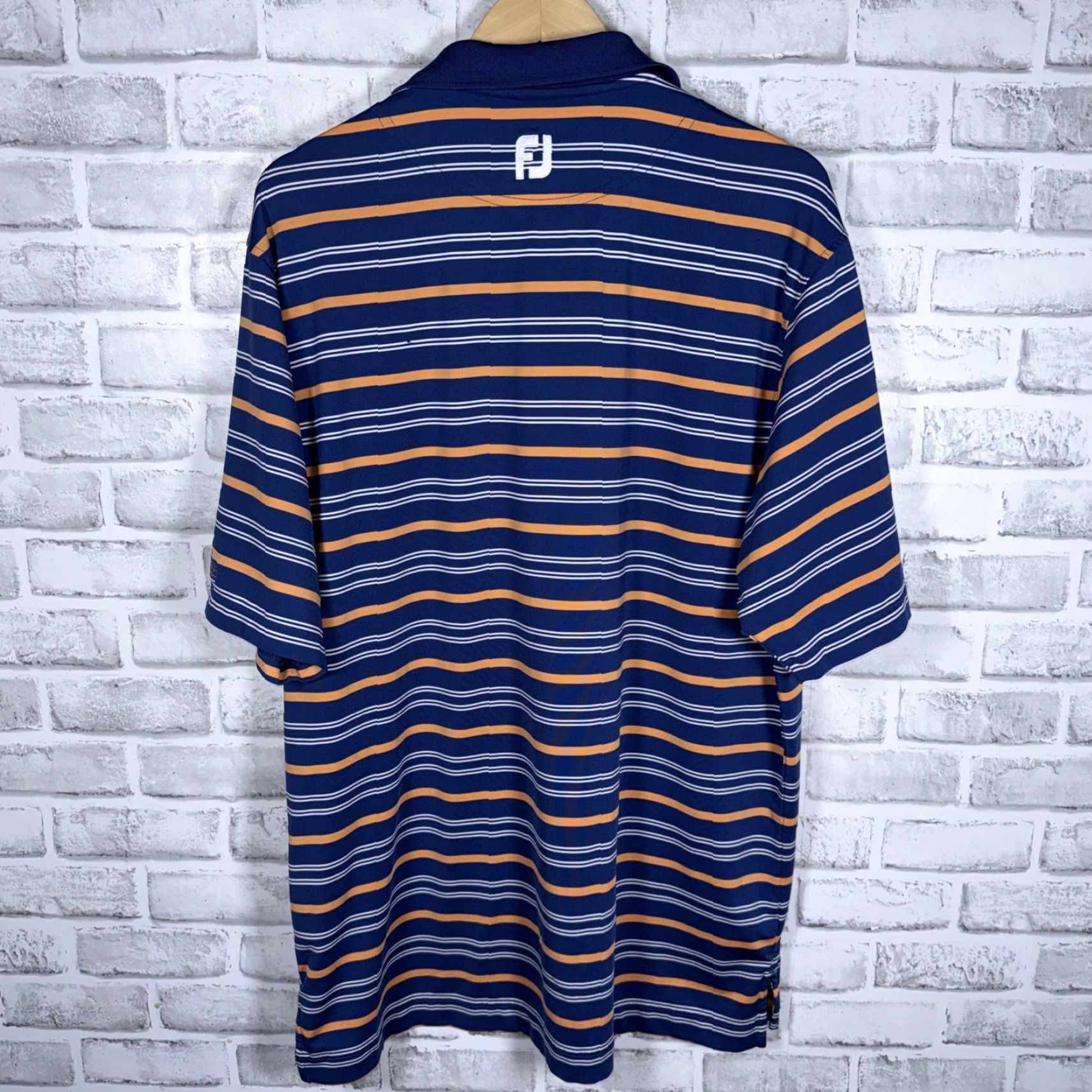 Footjoy FootJoy Blue Striped Polo Shirt Mens Size L Size US L / EU 52-54 / 3 - 4 Thumbnail