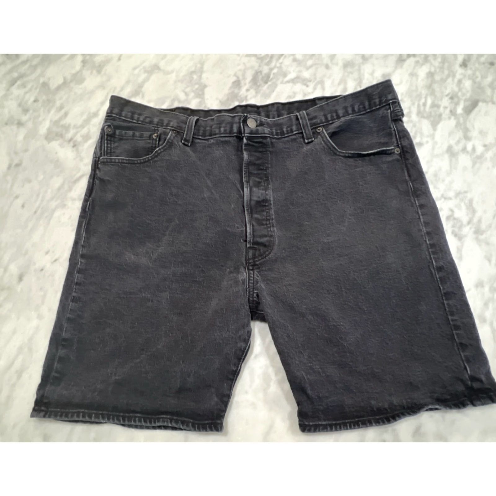 Levi's Levi's 501 Shorts Mens 42 Denim Black Button Fly Inseam 8-9 in 90s Chino American Outdoor Casual Size US 42 / EU 58 - 4 Thumbnail