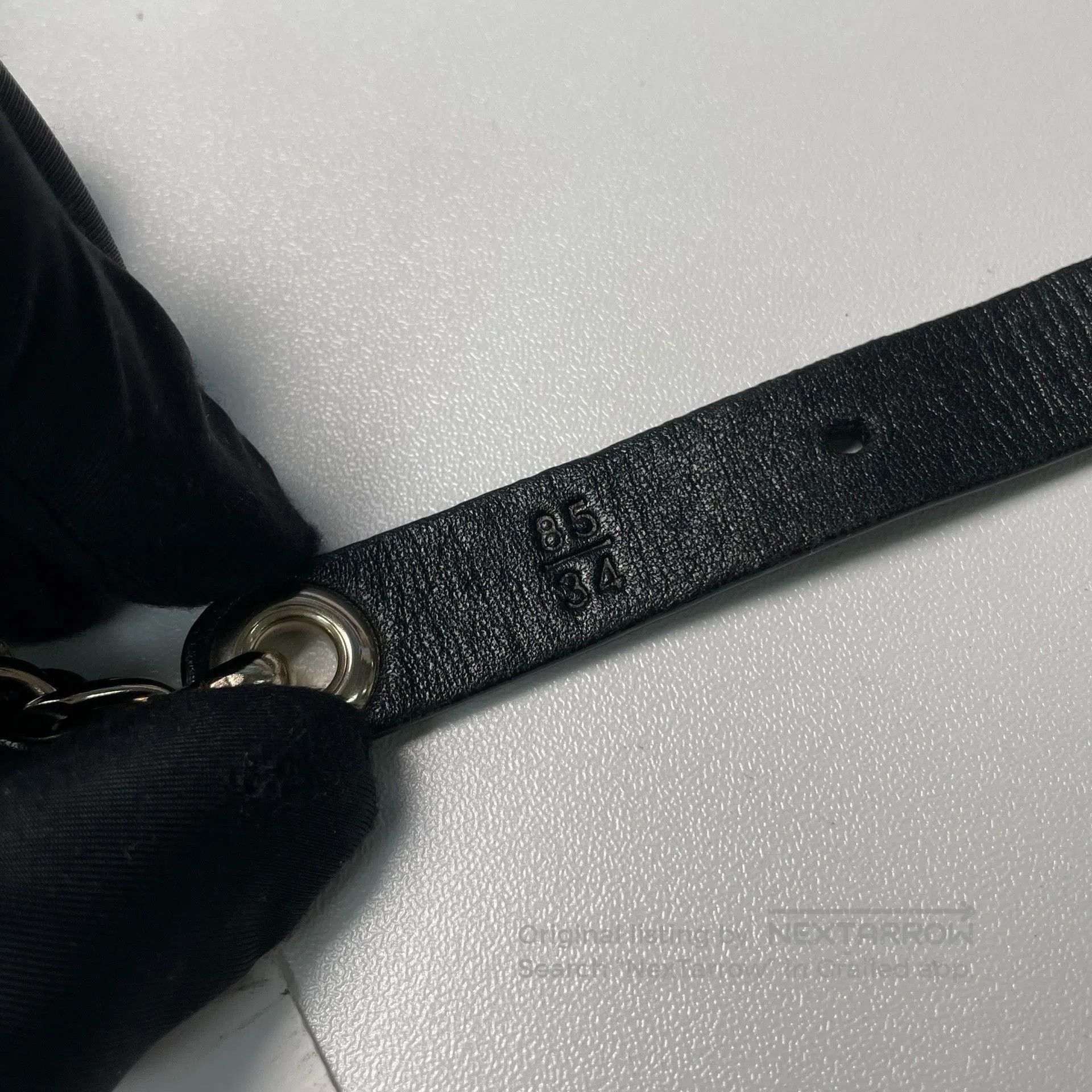 Chanel Chanel Black Leather Pearl Waist Chain. Size ONE SIZE - 8 Thumbnail