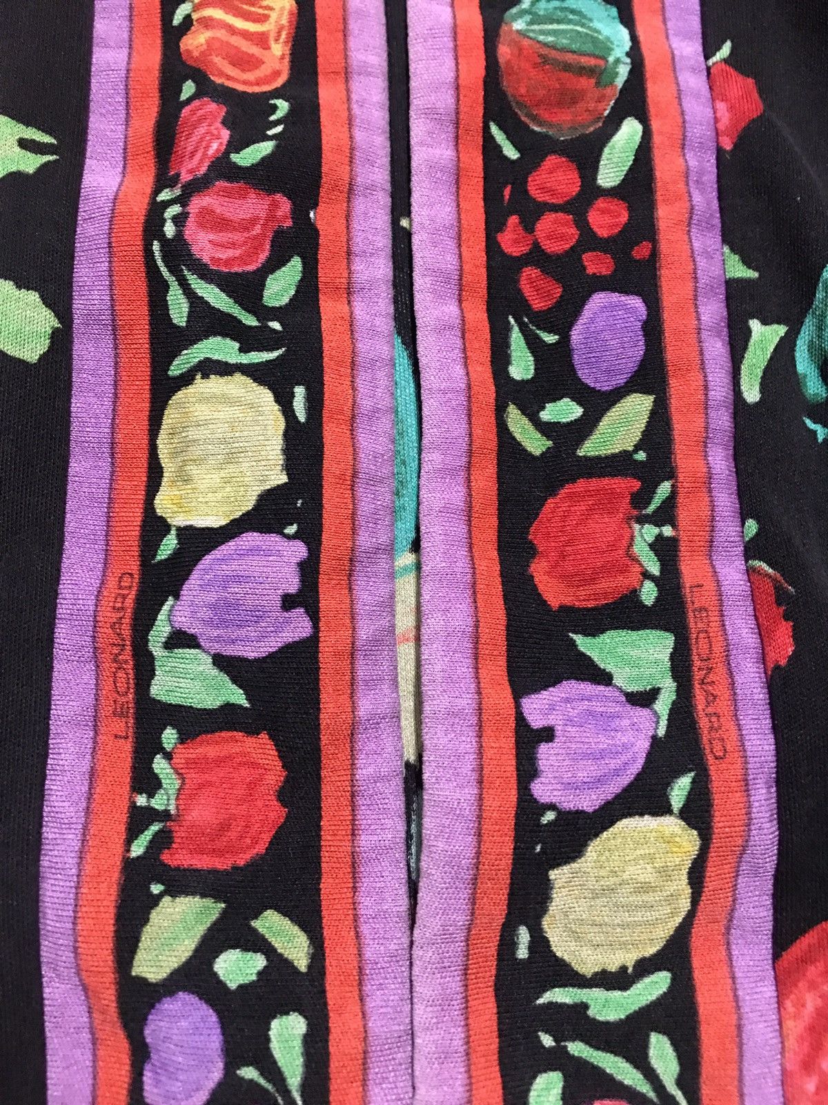 Leonard Paris × Vintage LEONARD Paris Vintage 90s Silk Fruit Print Kimono Dress Size ONE SIZE - 10 Thumbnail