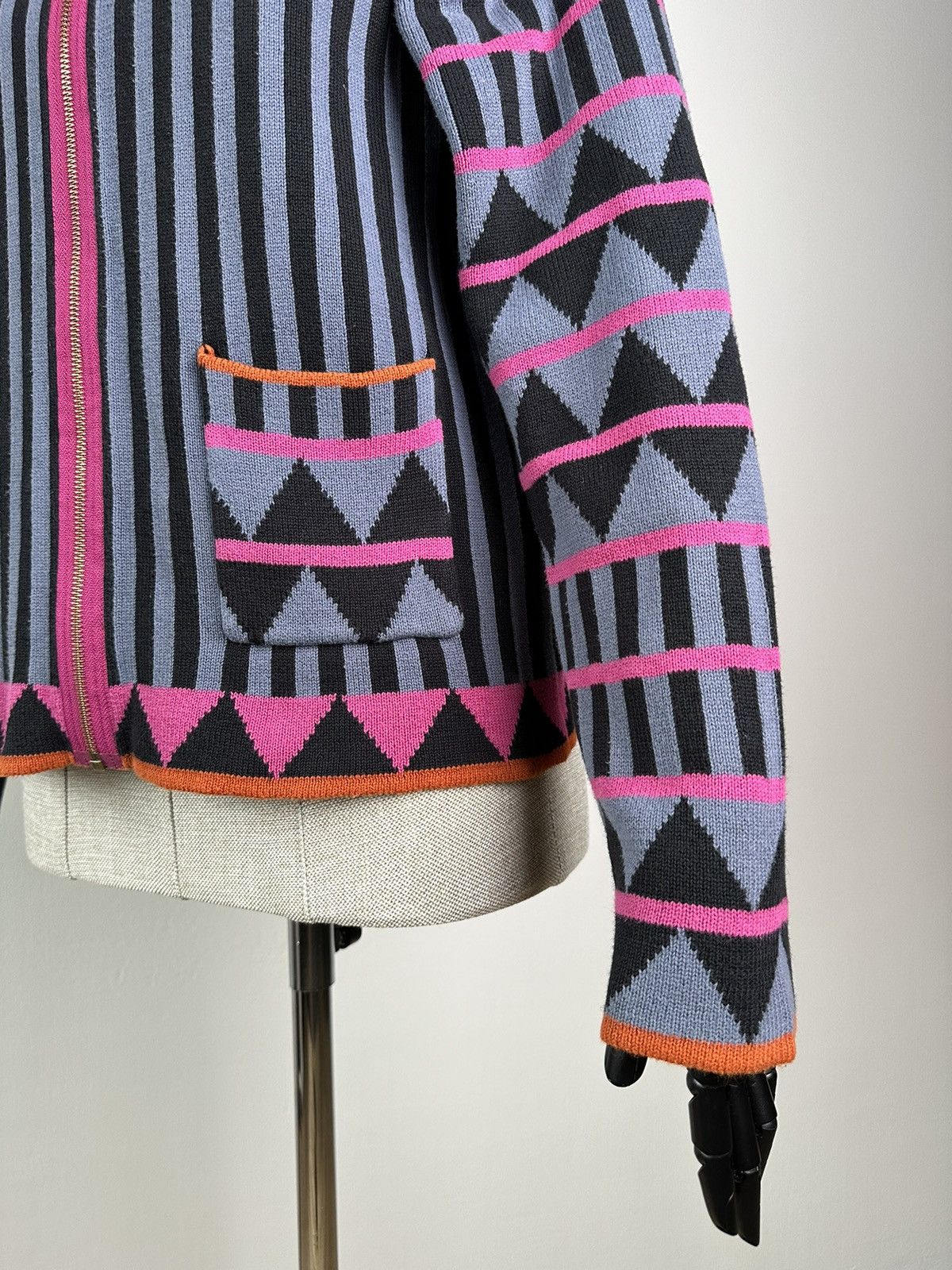Gudrun Sjoden GUDRUN SJODEN Geometric Pattern Full Zip Cardigan Sweater Size M / US 6-8 / IT 42-44 - 10 Thumbnail