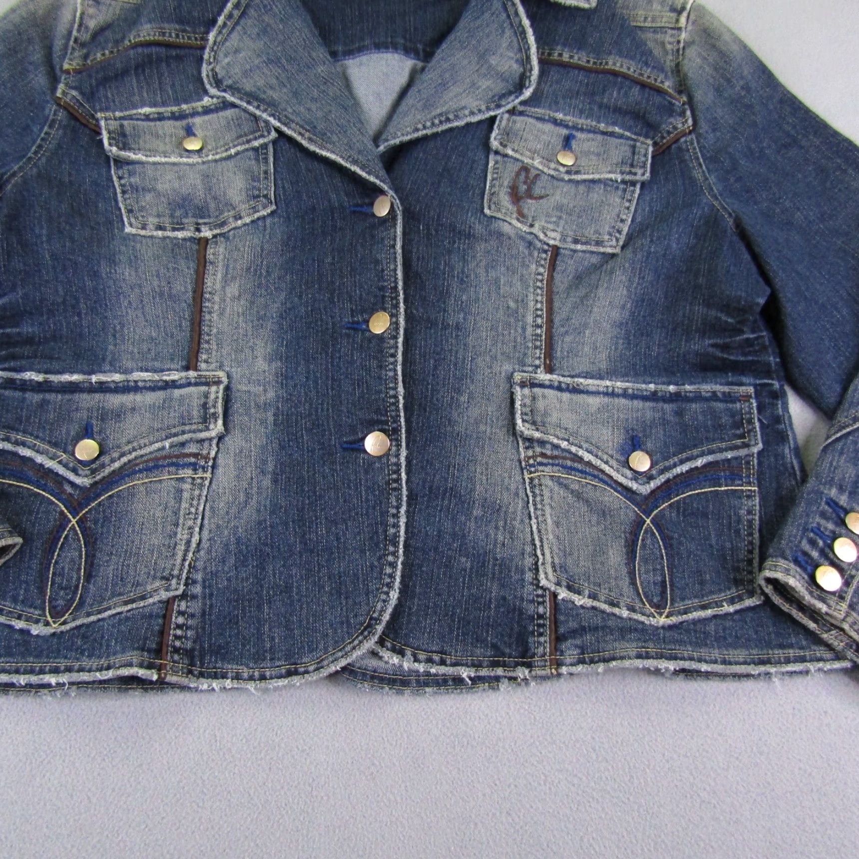 Fubu VINTAGE FUBU Denim Jacket Women 3X Blue Mid-Length Button Up Pockets 90s Mens? Womens Size 40" / US 18 - 3 Thumbnail