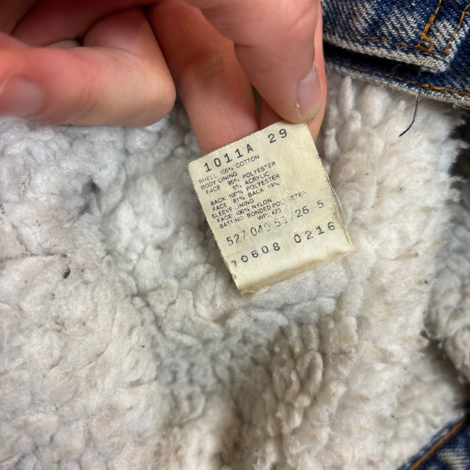 Levi's Vintage 80s 90 Levi's Sherpa Lined Trucker Jacket 36R Medium Size US M / EU 48-50 / 2 - 10 Thumbnail