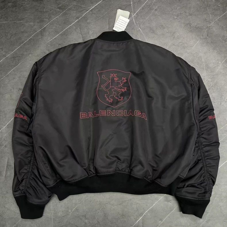 Balenciaga Manchester United Lion Embroidered Bomber Jacke