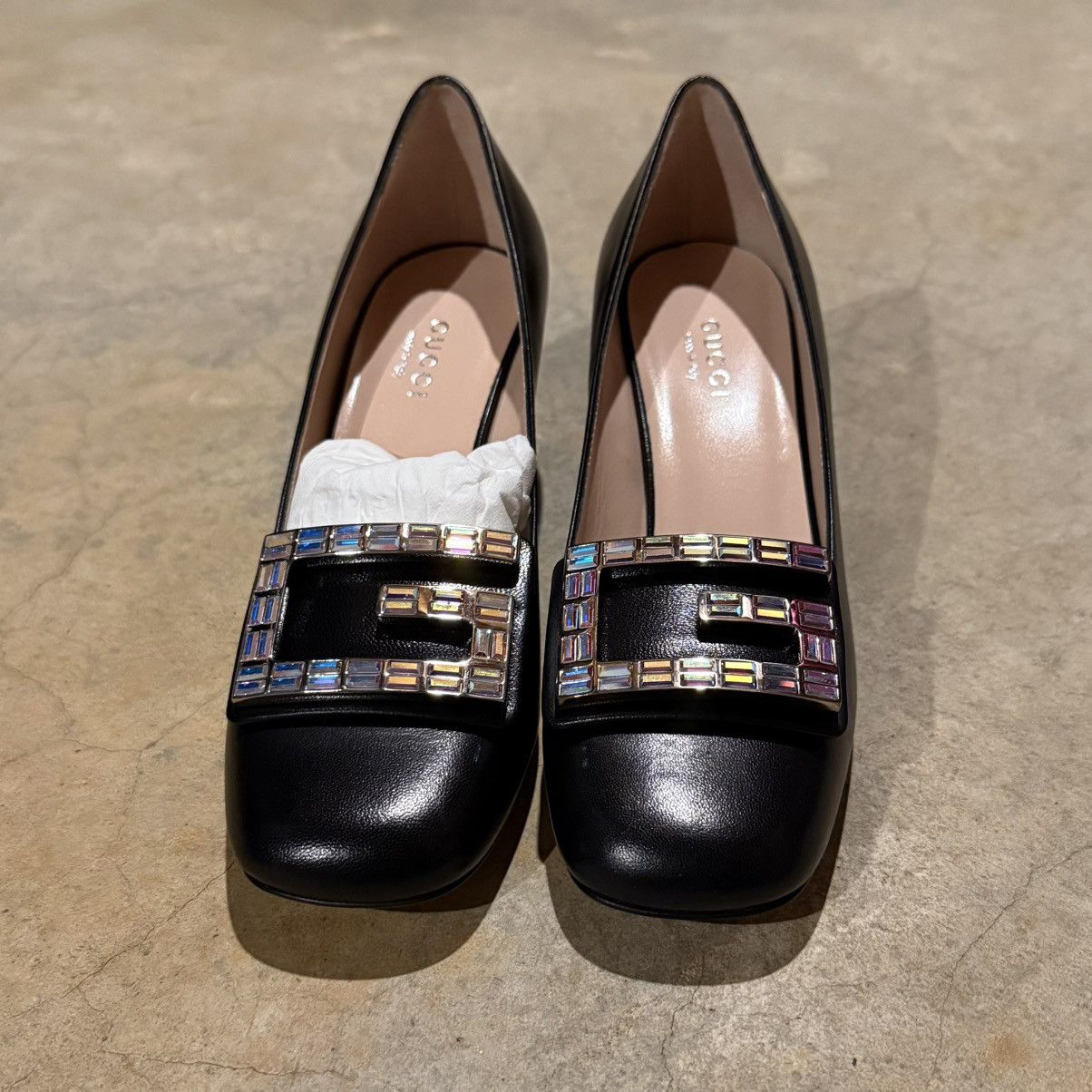 Gucci Brand New Gucci Madeleine Crystal G Leather Pump Heels EU 35 Size US 5 / IT 35 - 7 Thumbnail