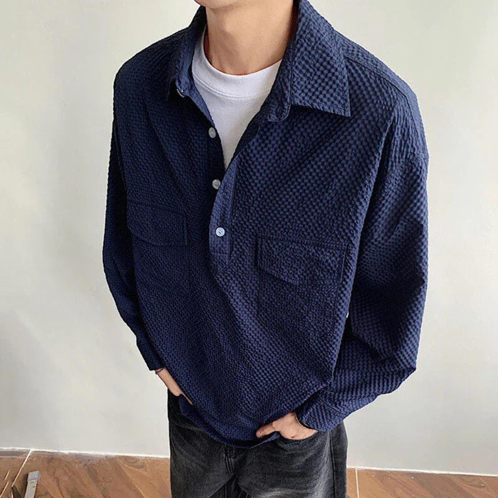 Vintage Textured Throwover Shirt Size US M / EU 48-50 / 2 - 2 Thumbnail