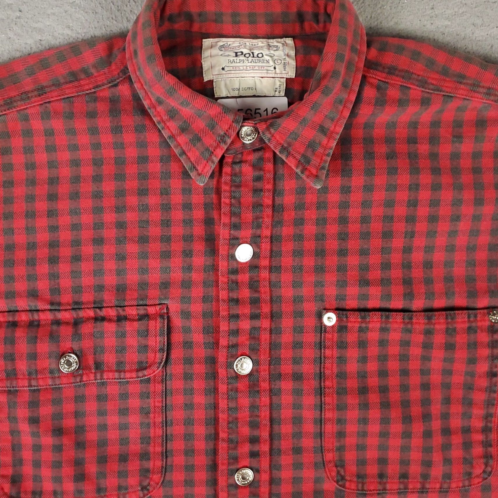 Ralph Lauren Ralph Lauren Shirt Mens Large Red Plaid Flannel Button-Down Long Sleeve Cotton Size US L / EU 52-54 / 3 - 2 Thumbnail