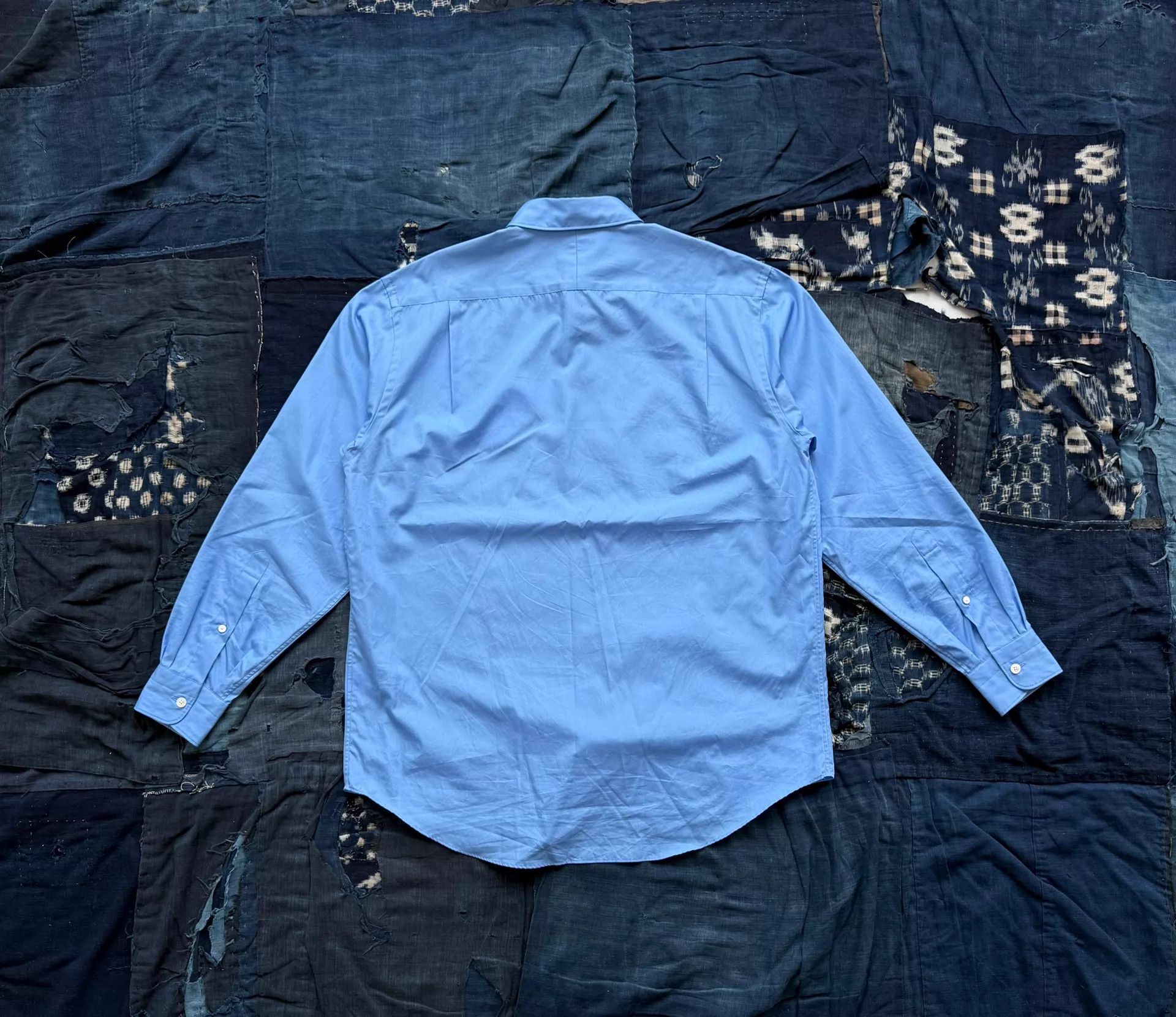 A.PRESSE A.PRESSE Blue Relaxed Regular Collar Shirt Size 1 Size US S / EU 44-46 / 1 - 2 Thumbnail