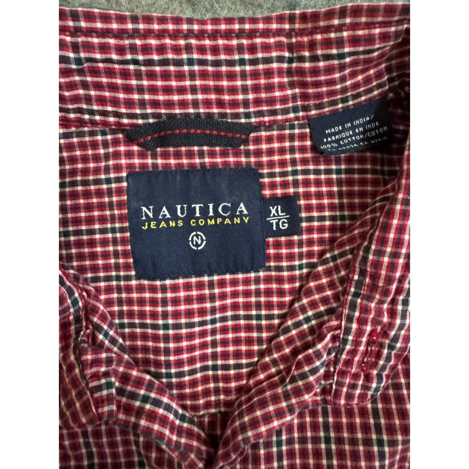 Nautica Nautica Button-Up Shirt Mens XL Red Check Long Sleeve Classic Fit Button-Down Collar Casual Fashion Size US XL / EU 56 / 4 - 2 Thumbnail