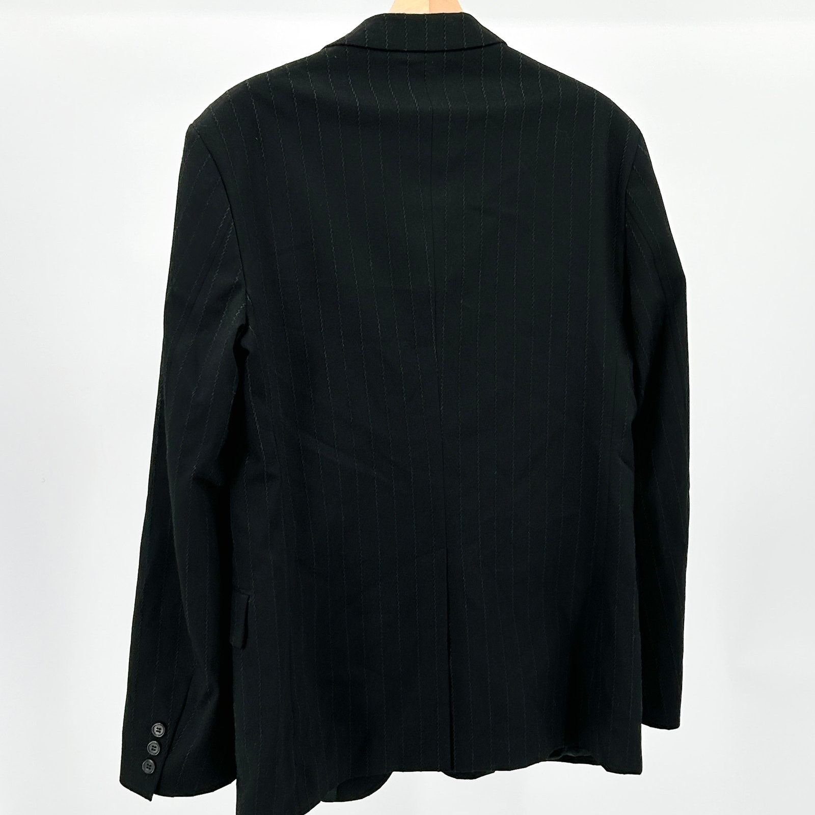 Sisley Y2K Black Pinstripe Two-Button Minimalist Blazer Jacket Size 40R - 3 Thumbnail