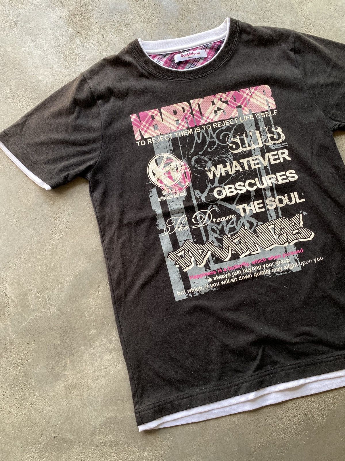 Beauty Beast × Hysteric Glamour × If Six Was Nine Doublefocus Poem Japanese Double Layer Tshirt Size US M / EU 48-50 / 2 - 3 Thumbnail
