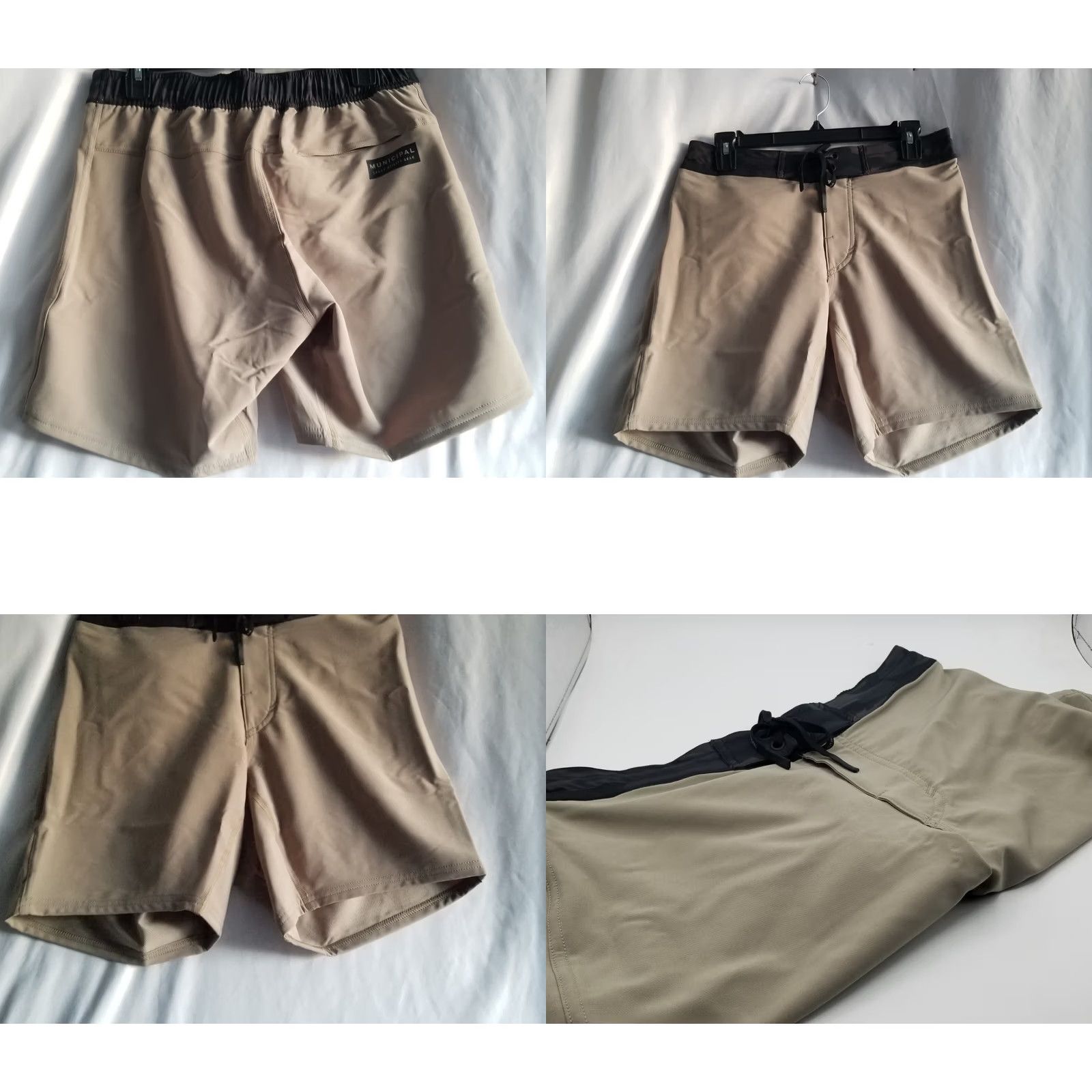Vintage Municipal Men's Training Shorts Size S Tan Stretch Activewear Sports Size US 29 - 8 Thumbnail