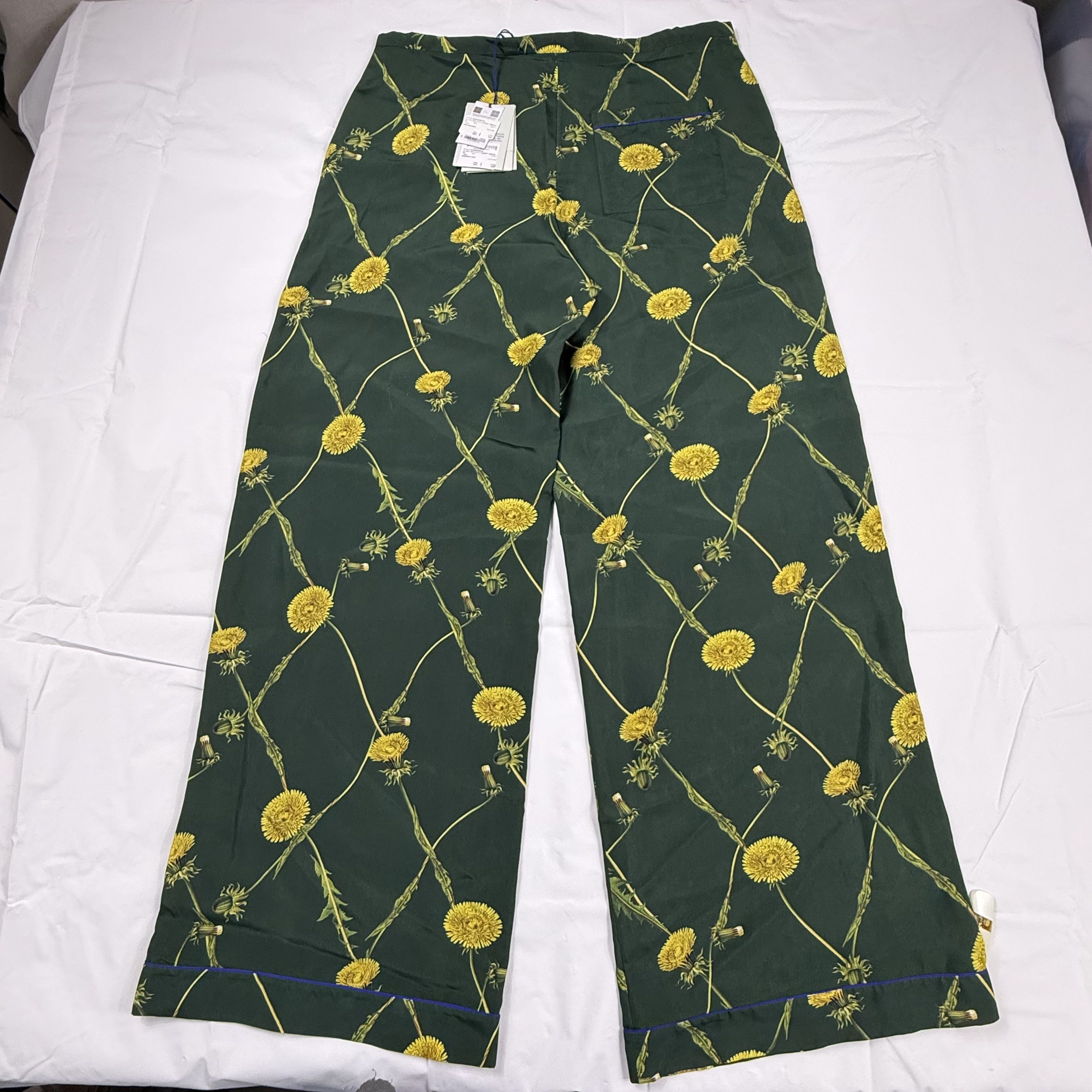 Burberry Burberry Silk Dandelion Print Pants Ivy Green Yellow Size 34" / US 12 / IT 48 - 13 Thumbnail
