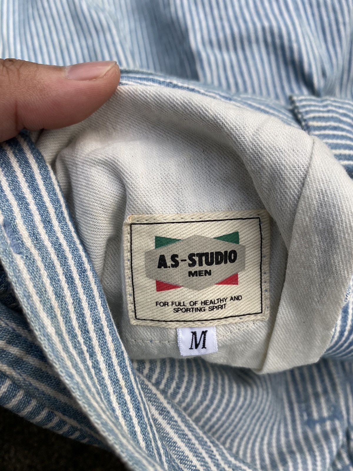 Issey Miyake 💸BINDINGOFFER💸A.S Studio-Japanesebrand Stripe Denim Hickory Size US 32 / EU 48 - 7 Thumbnail