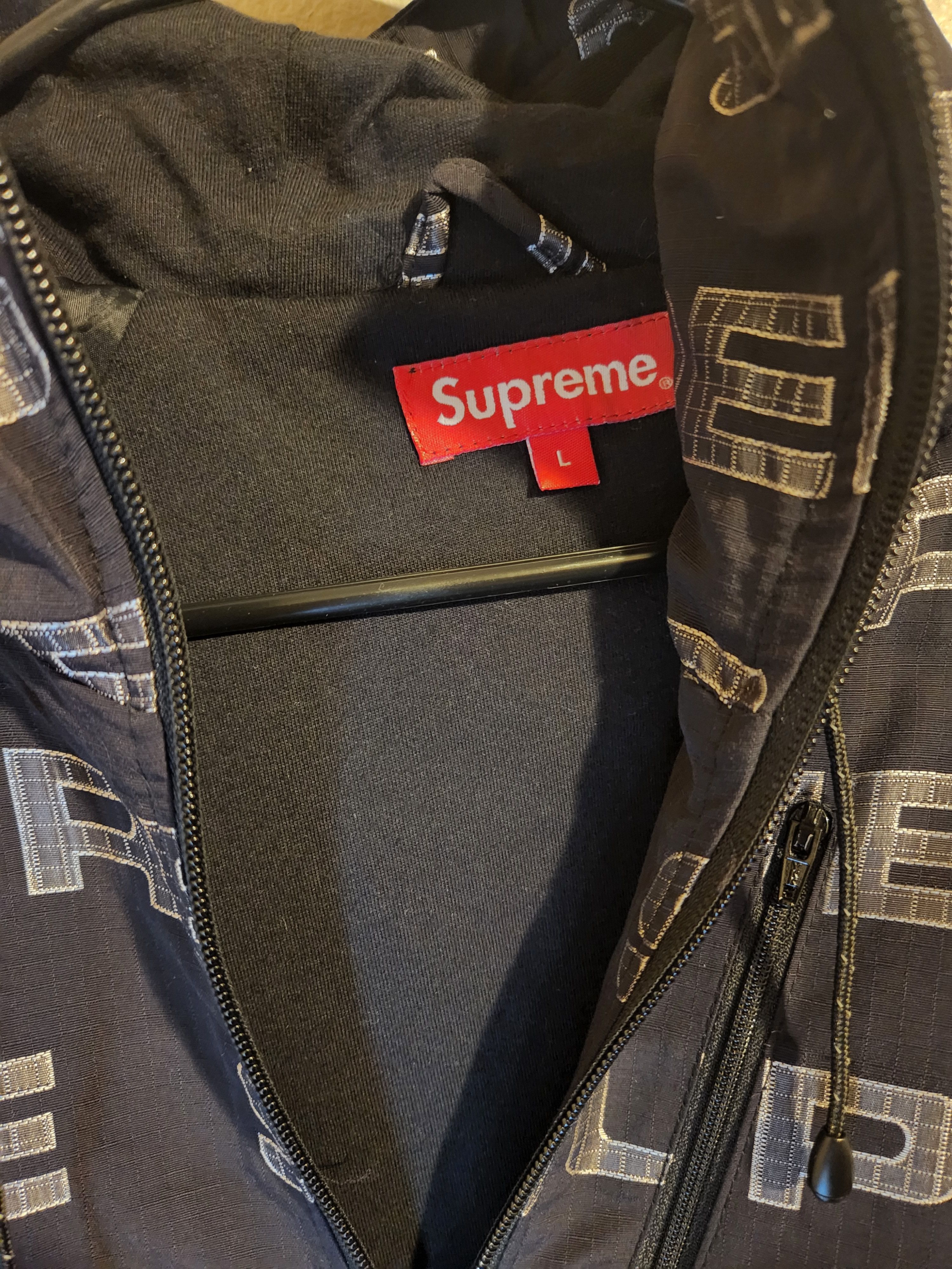 Supreme Logo Rip stop Hooded Track Jacket Size US L / EU 52-54 / 3 - 4 Thumbnail