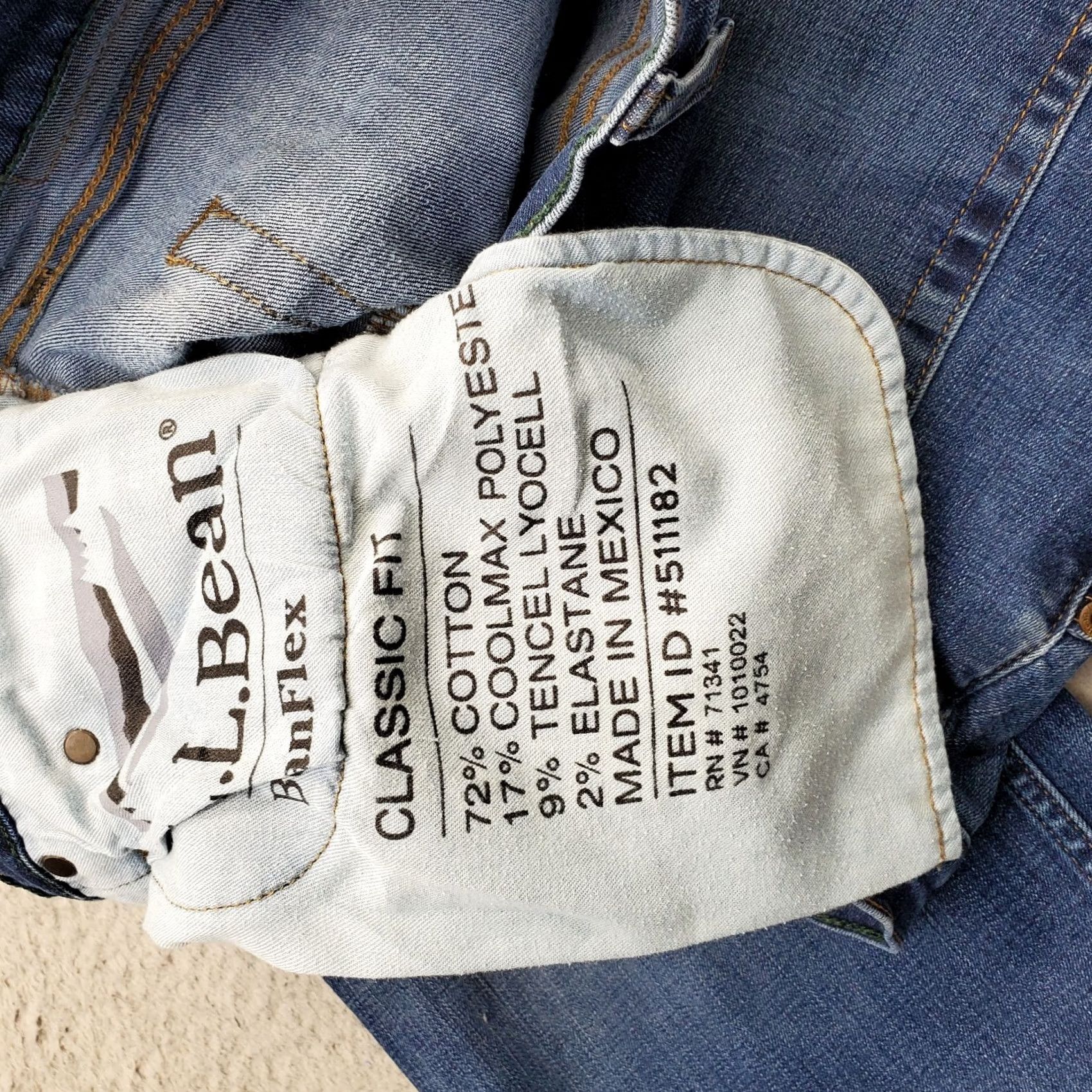 Vintage L.L. Bean Mens 42x30 Blue Denim Stretch Straight Jeans Size 42 Regular Vintage? No Size US 42 / EU 58 - 6 Thumbnail