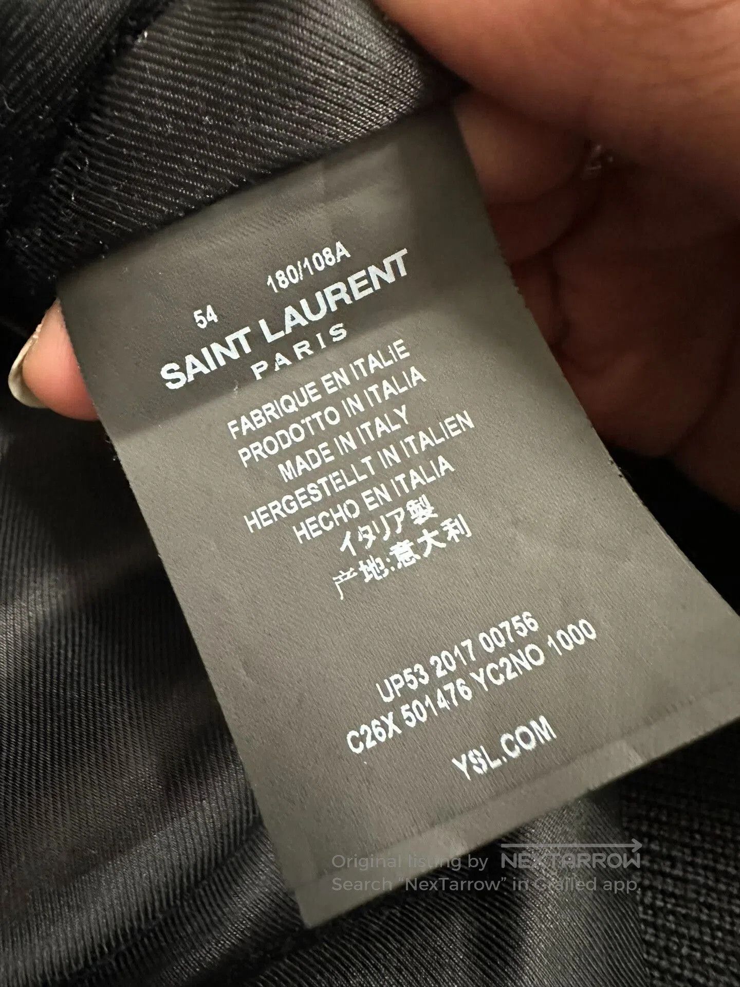 Saint Laurent Paris Saint Laurent Leather Jacket with Lapel. Size US L / EU 52-54 / 3 - 5 Thumbnail