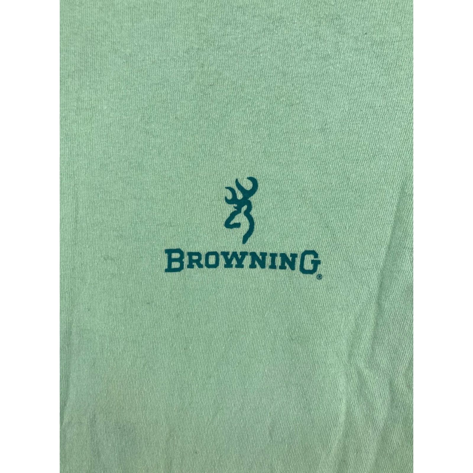 Vintage Browning Womens Shirt Small Green Outdoor Crewneck Cotton Jersey T‑Shirt - Casual, All Seasons, Regular Fit, 3/4 Sleeve? Wait. Size S / US 4 / IT 40 - 4 Thumbnail