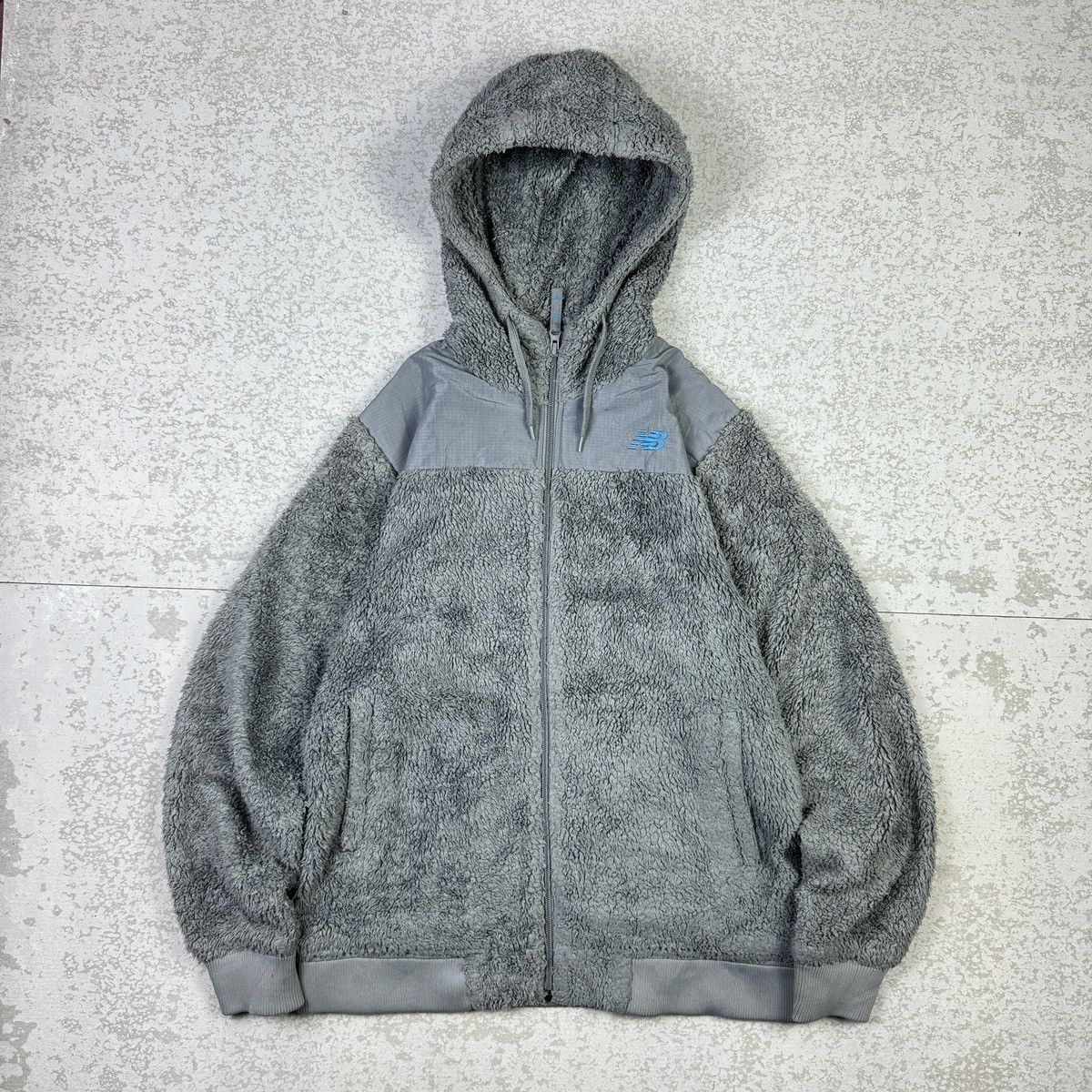 New Balance New Balance Grey Fleece Zipper Hooded Jacket Size US L / EU 52-54 / 3 - 1 Thumbnail