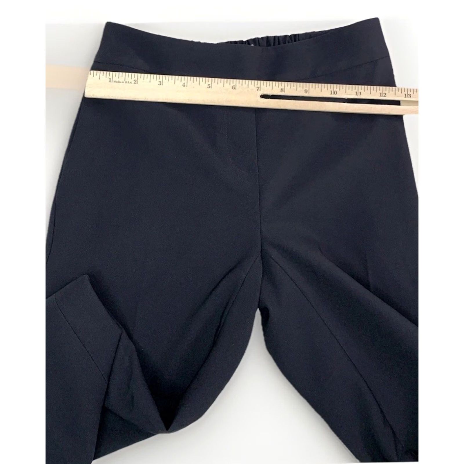 Calvin Klein Calvin Klein Slim Leg Cropped Trousers Pull On Womens 00 Black Polyester Blend Slimming Career Pant Size 24" / US 00 / IT 34 - 7 Thumbnail