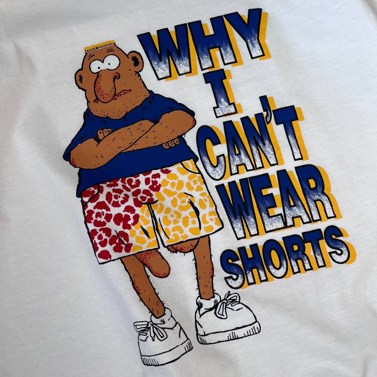 Vintage Art Humor T Shirt Why I Cant Wear Shorts Size US L / EU 52-54 / 3 - 3 Thumbnail