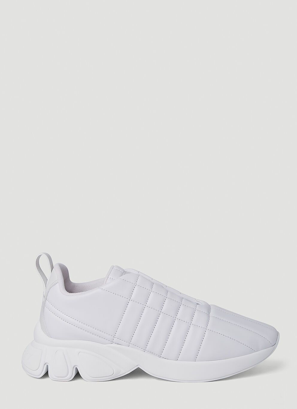 image of Burberry Quilted Classic Sneakers in White, Men's (Size 11)