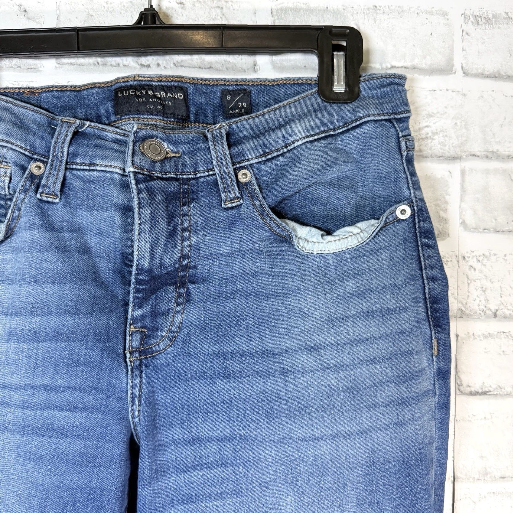 Lucky Brand Lucky Brand Jeans Blue Mid Rise Skinny Casual Womens Size 8x29 Size 30" / US 8 / IT 44 - 2 Thumbnail