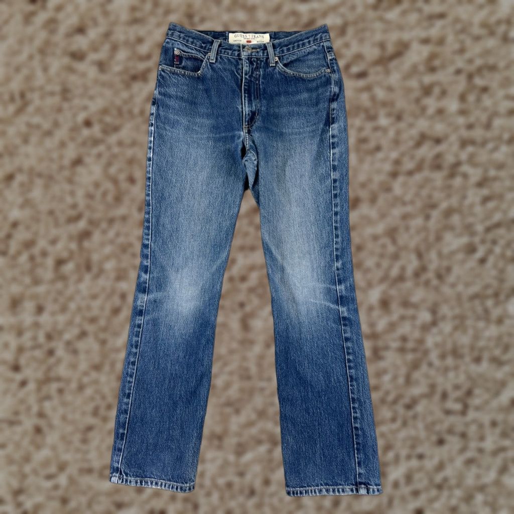 Guess VINTAGE Guess Jeans Womens 29 Blue Denim Jeans Bootcut Low Waist Cotton 26x27 Size 29" - 1 Thumbnail