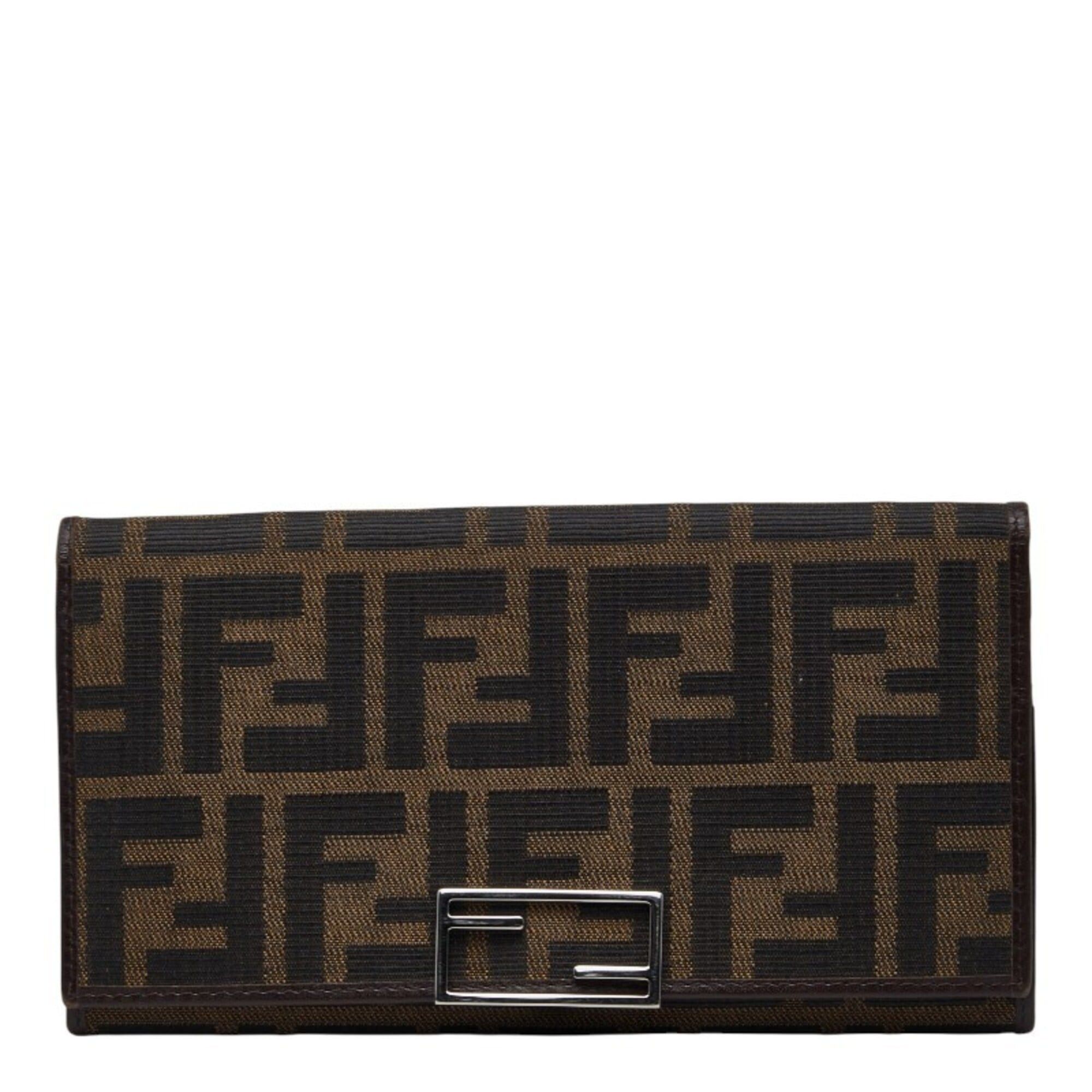 Fendi Fendi Zucca Long Wallet 15828 Brown Canvas Leather Women's FENDI Size ONE SIZE - 1 Thumbnail