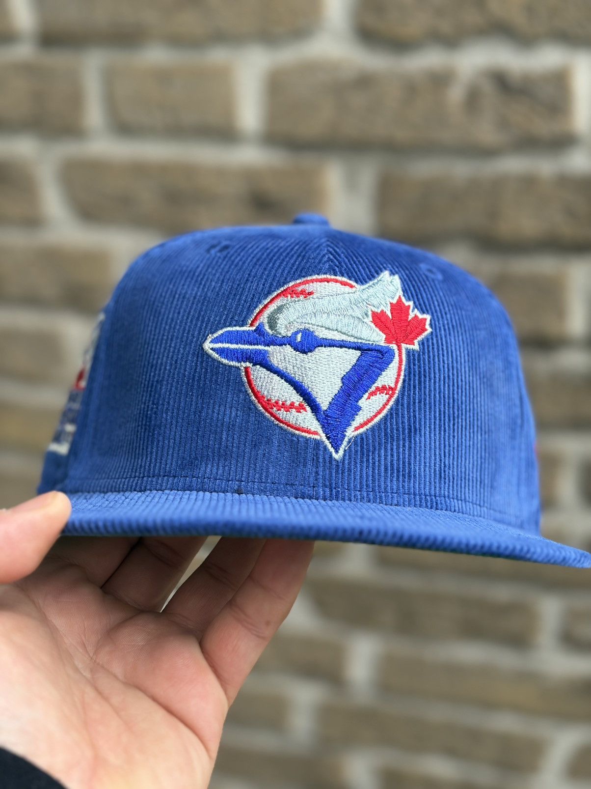 Topperz Blue Corduroy Toronto Blue Jays size 7 1/4 Size ONE SIZE - 2 Thumbnail