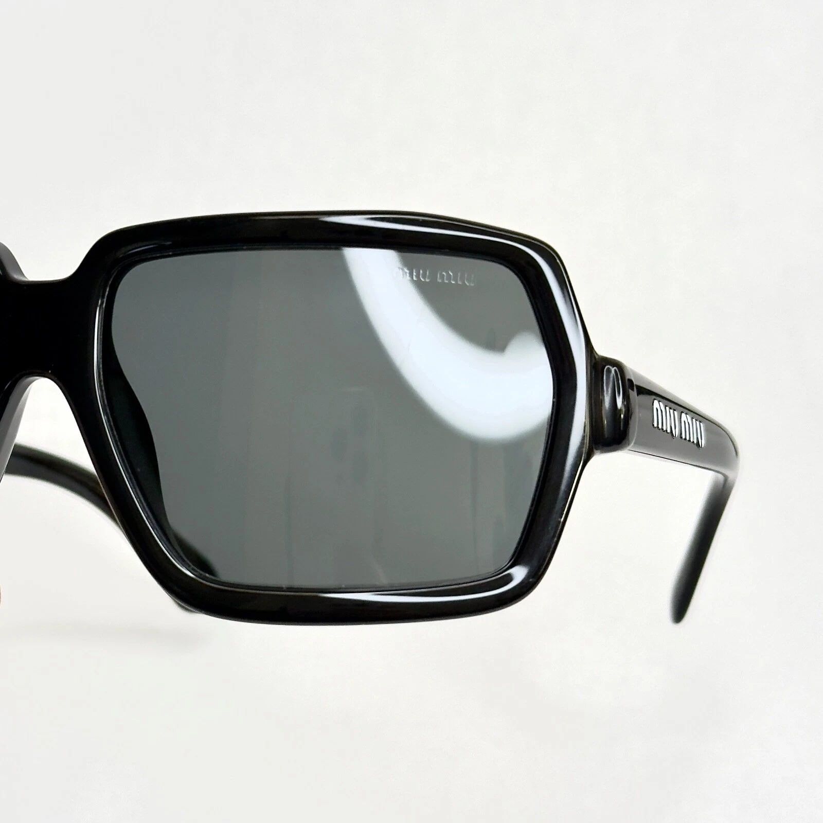 Miu Miu MIU MIU CORE MU06WS Black Geometric Square Fashion 06W Size ONE SIZE - 7 Thumbnail