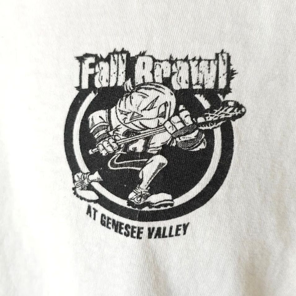 Gildan VINTAGE Lacrosse Fall Brawl T Shirt Mens Size Medium White Y2K Genesee Valley Halloween Pumpkin Size US M / EU 48-50 / 2 - 3 Thumbnail