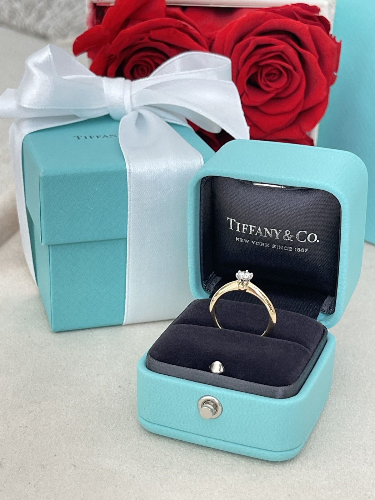 Tiffany & Co. Tiffany & Co. Solitaire YG Diamond Ring .18ct sz 4.5 Size ONE SIZE - 16 Thumbnail