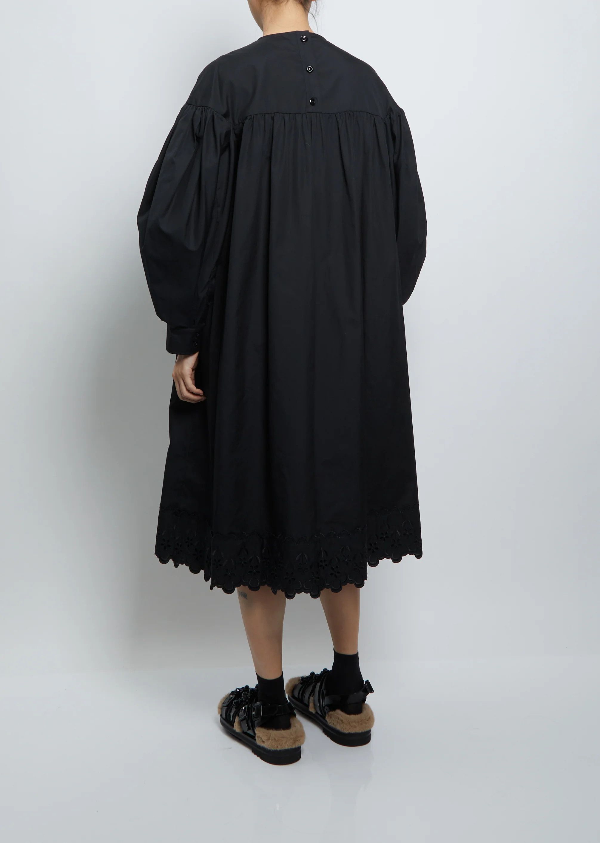 Simone Rocha SIMONE ROCHA Embroidered Poplin Puff Sleeve Dress Size M / US 6-8 / IT 42-44 - 2 Thumbnail