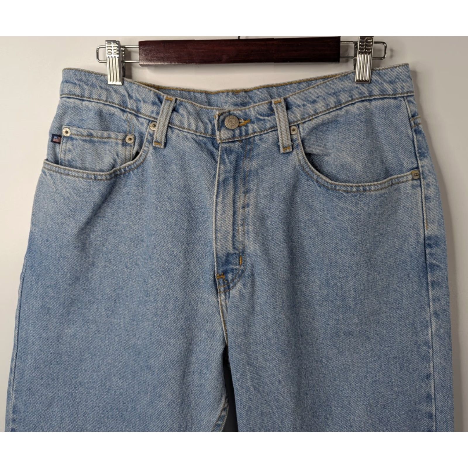 Polo Ralph Lauren VINTAGE Polo Ralph Lauren Polo Jeans Co Jeans Men's 34X32 Relaxed Light Blue Cotton Denim Slim/Relaxed Fit 5-Pocket Logo Size US S / EU 44-46 / 1 - 6 Thumbnail
