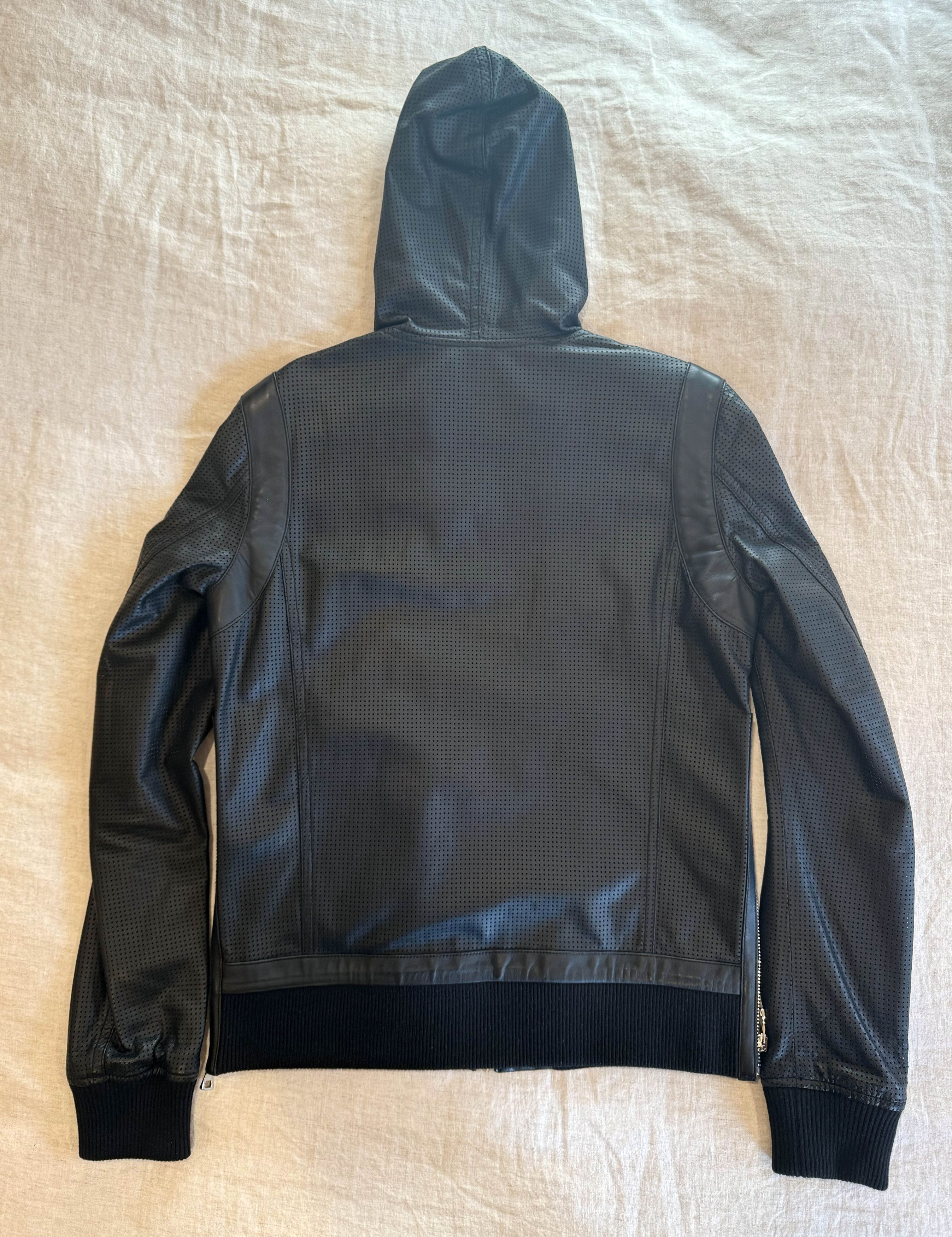 Balmain Balmain perforated leather zip-up hoodie Size US M / EU 48-50 / 2 - 7 Thumbnail