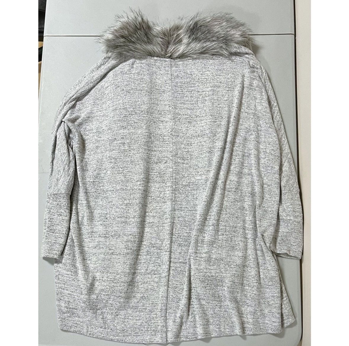 Jennifer Lopez Gray Knit Fur Sweater Cardigan Top Blouse Outerwear Size L 🩶 Size L / US 10 / IT 46 - 5 Thumbnail