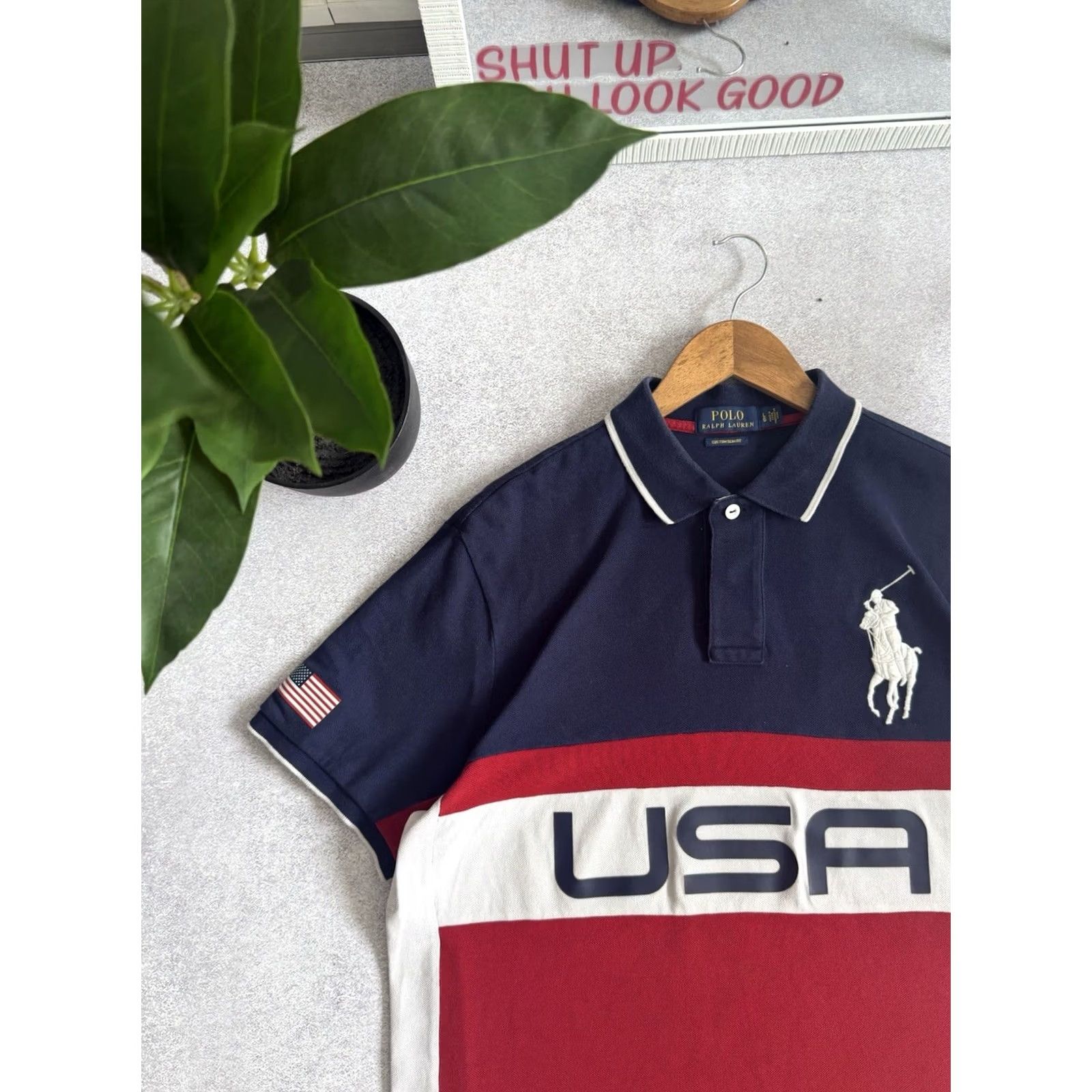 Polo Ralph Lauren Vintage Polo Ralph Lauren Shirt Size L Blue USA Big Pony Big Logo Polo T Men Size US L / EU 52-54 / 3 - 4 Thumbnail