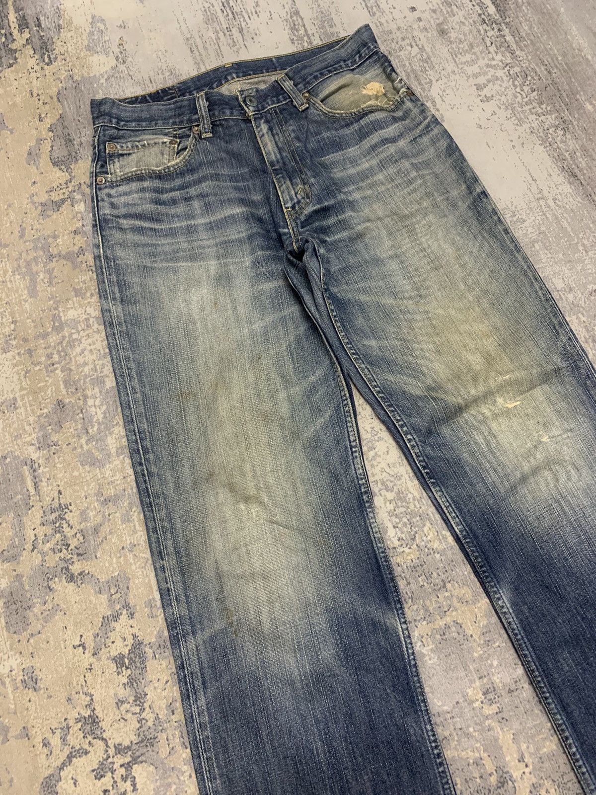 Levi's LEVIS 502 STONE WASH DISTRESSED DENIM JEANS Size US 31 - 2 Thumbnail