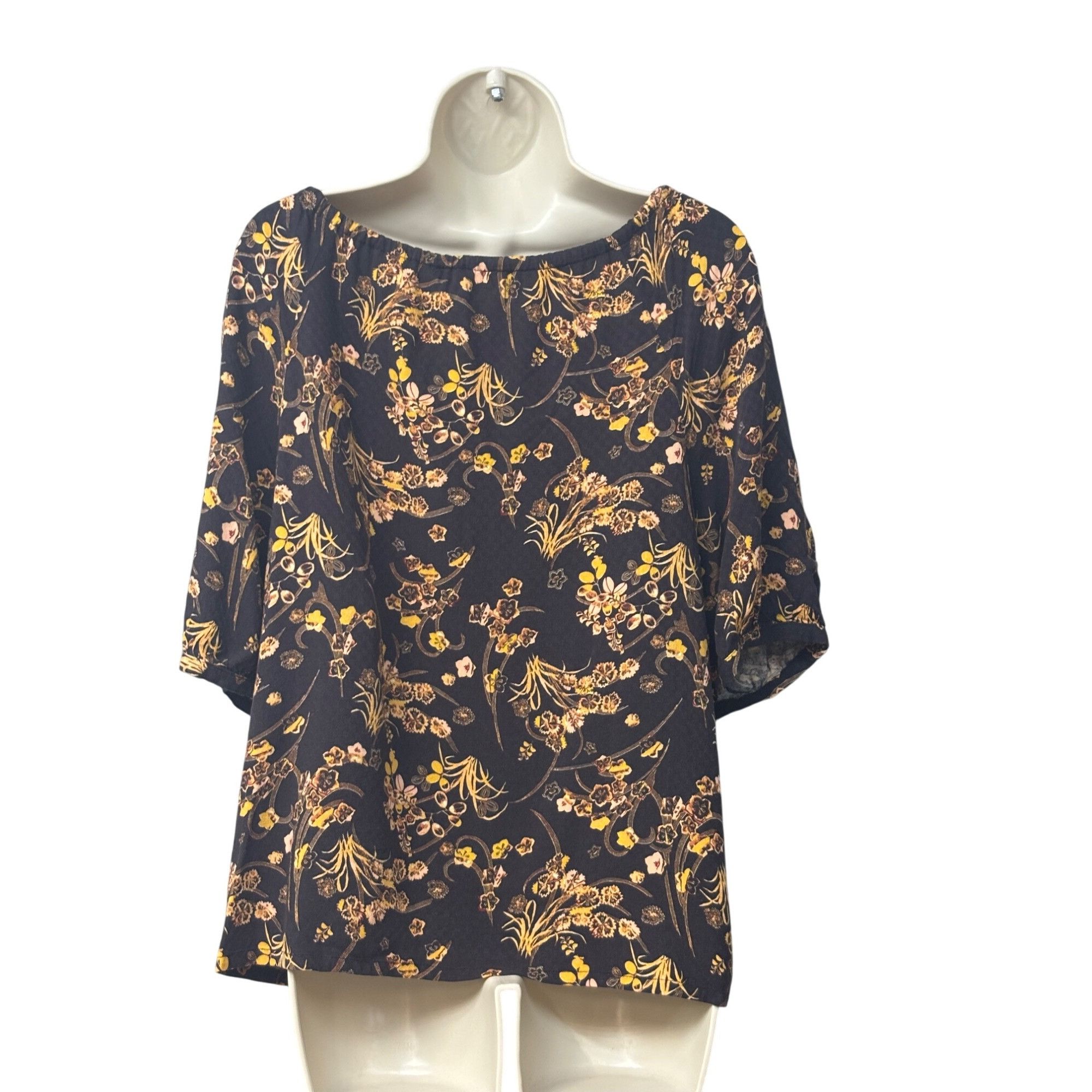 Treasure & Bond Treasure & Bond Women’s Elbow Sleeve Printed Peasant Top, Br Size XS / US 0-2 / IT 36-38 - 4 Thumbnail